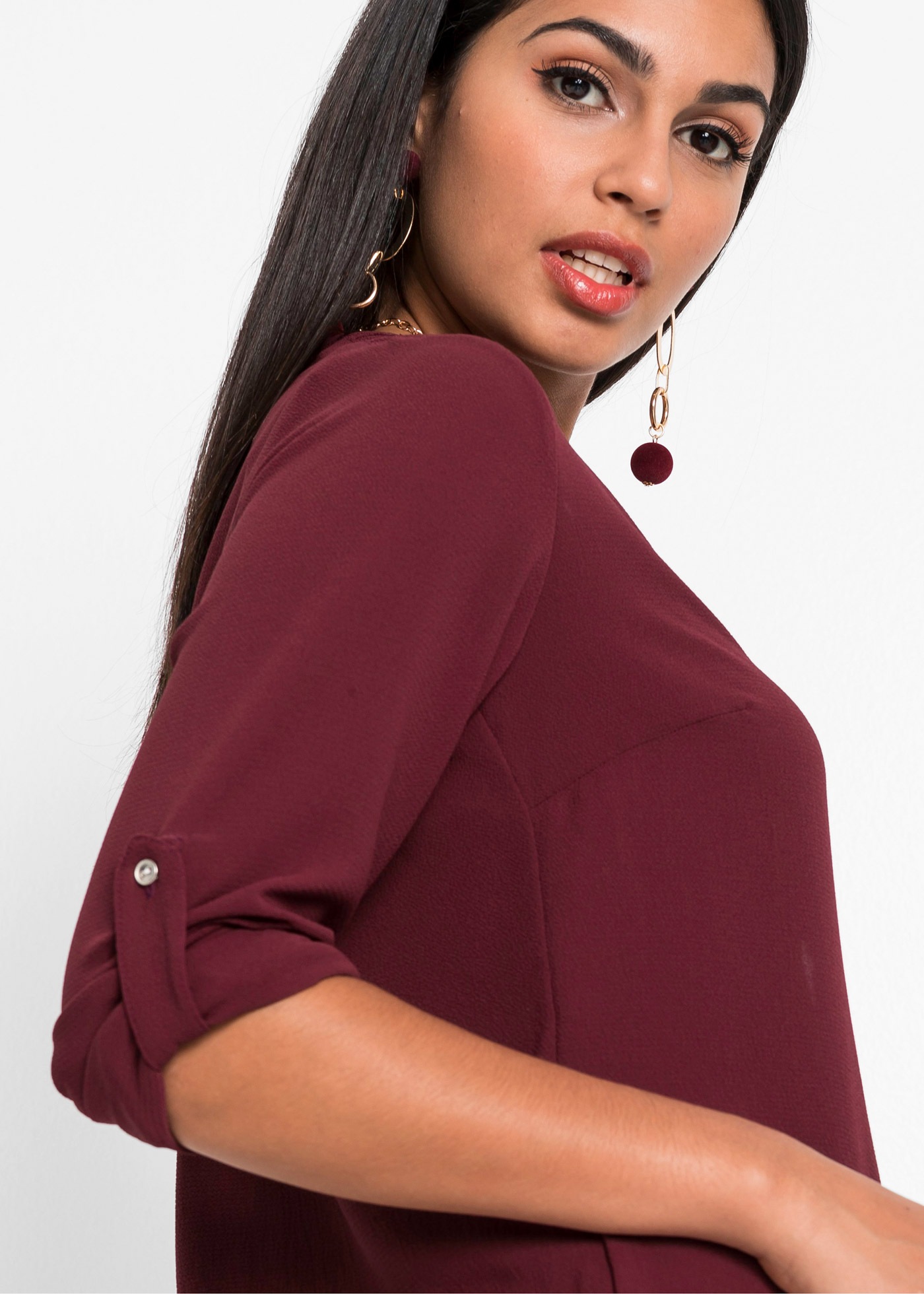 bonprix Longbluse »Longbluse« bequeme Passform, verdeckte Knopfleiste, unifarben, mit Brusttasche