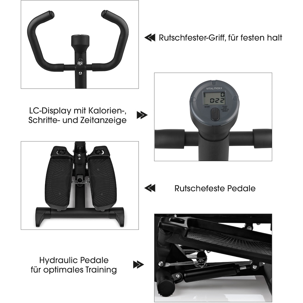 VITALmaxx Stepper »VITALmaxx Fitnesstrainer Swing Stepper«, (3 tlg., mit Trainingsbändern)