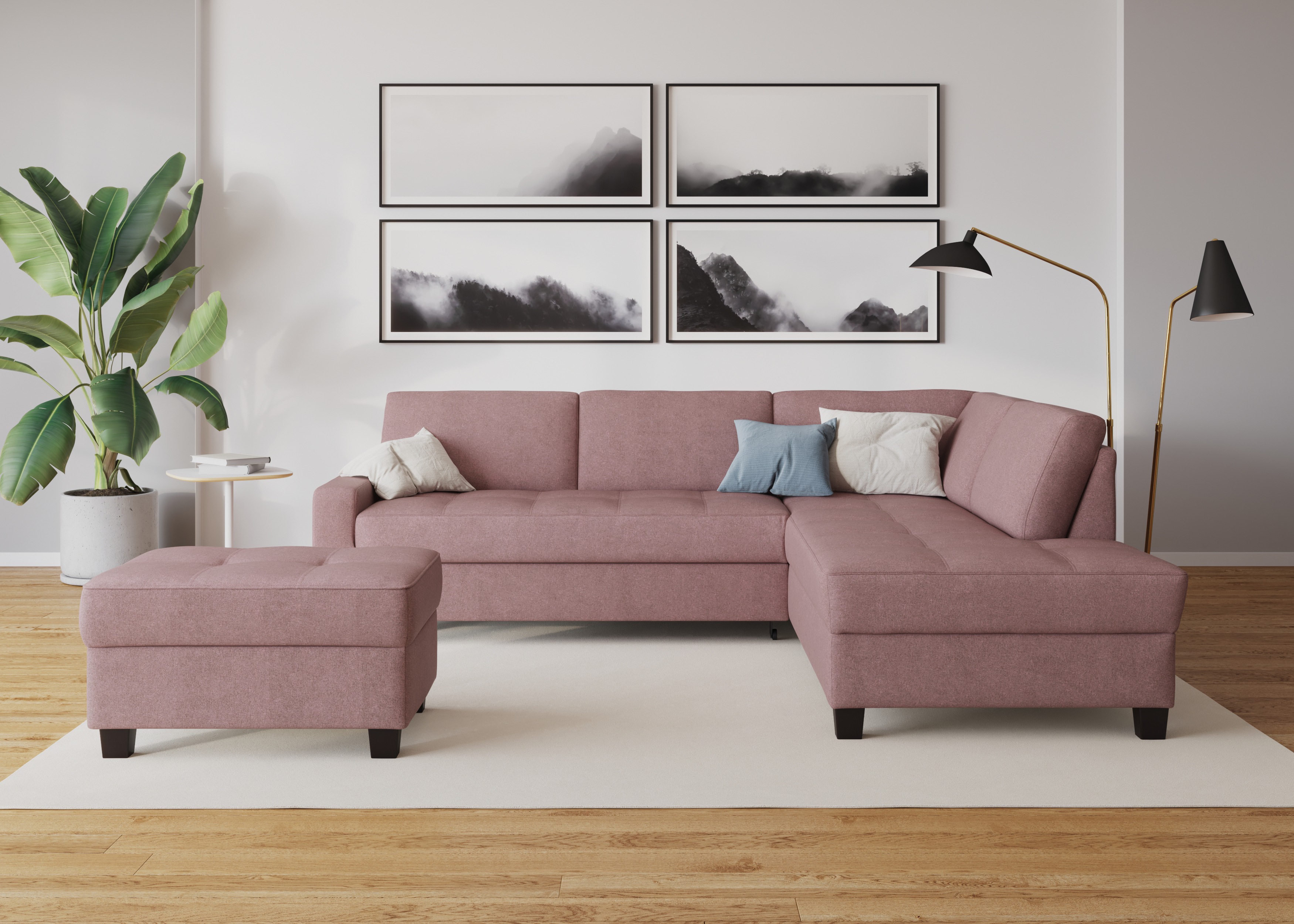 Thumbnail - DOMO collection Ecksofa "Florentina zeitlos und elegant, Sitznähte als Designelement, L-Form", wahlweise mit Bettfunktio...