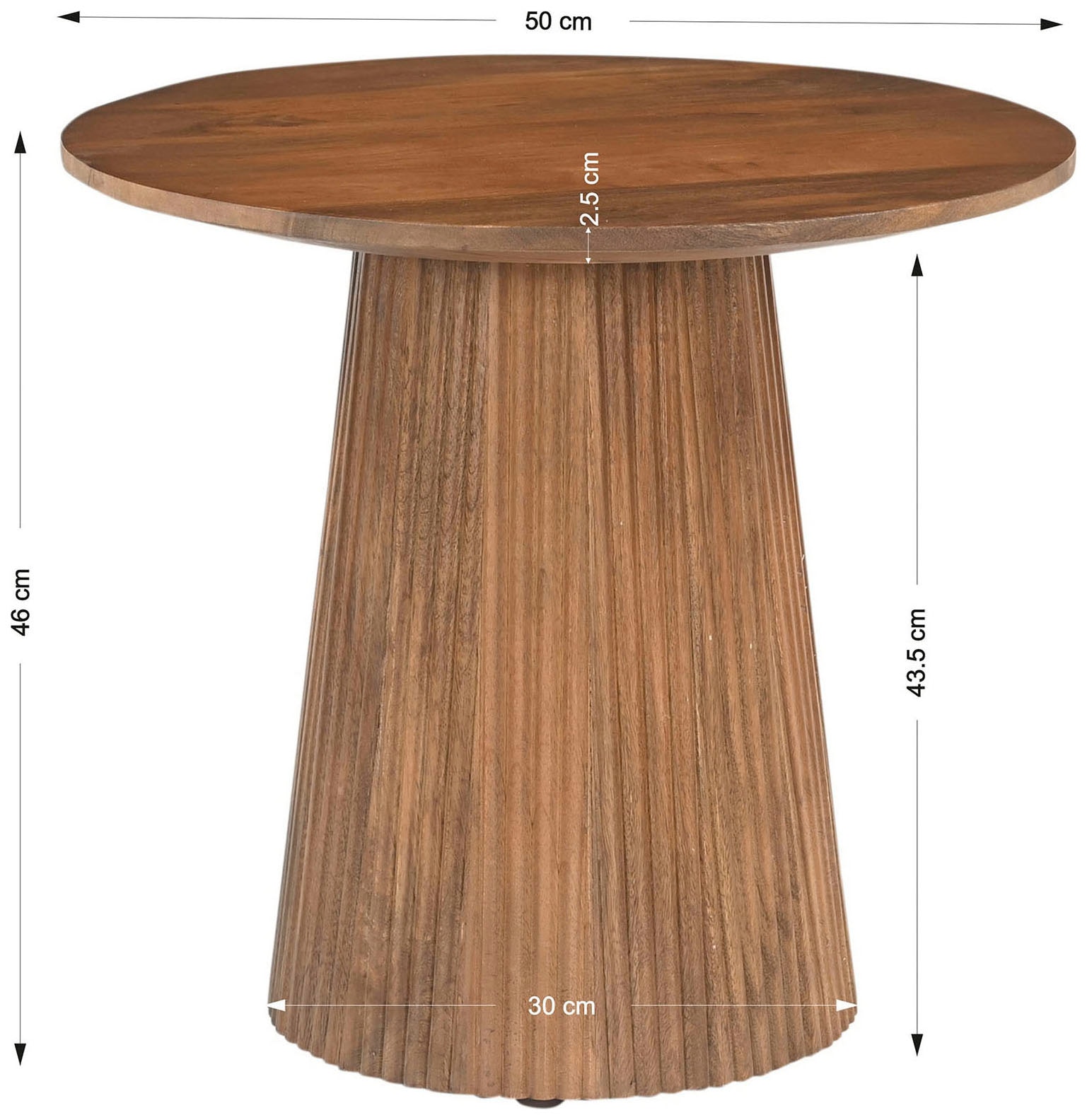 SIT Beistelltisch »MANGO NATURAL«, mit Sockelfuß im Lamellendesign