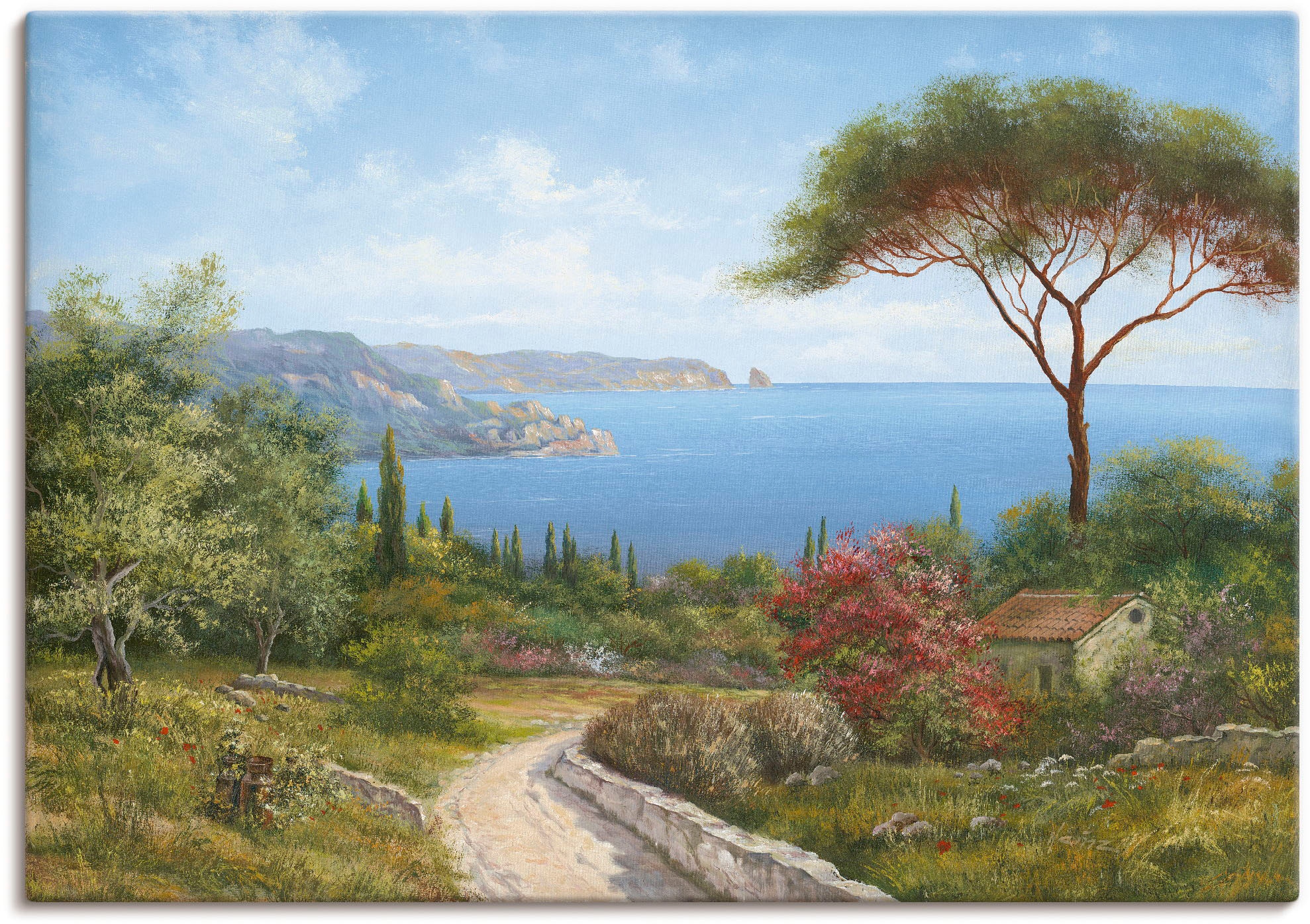 Artland Wandbild "Haus am Meer" Gewässer 1 Stk. tlg. als Leinwandbild, Post günstig online kaufen