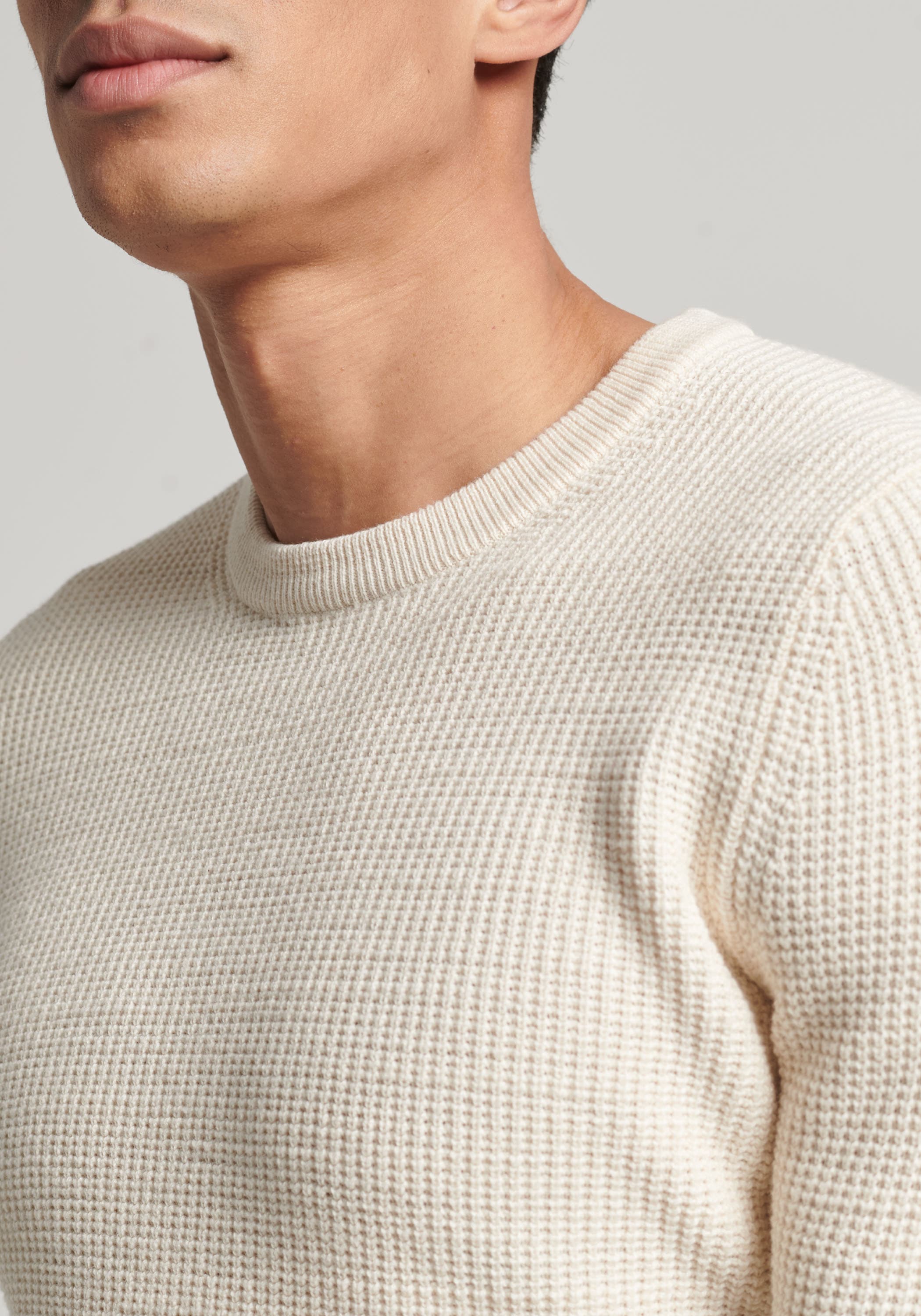 Superdry Strickpullover »TEXTURED CREW KNIT JUMPER«, mit strukturiertem Waffelstrickmuster