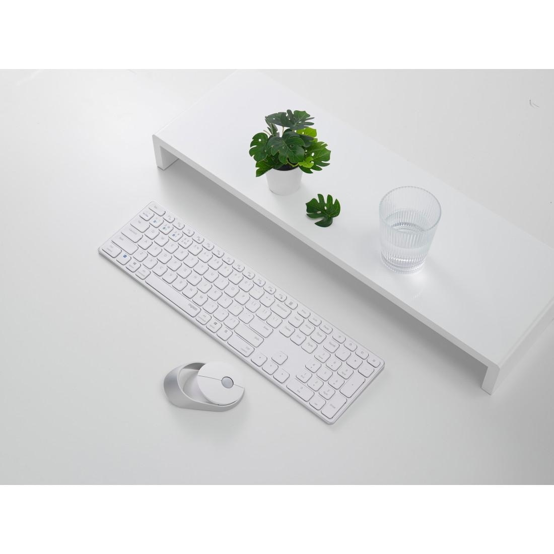 Rapoo Tastatur- und Maus-Set »9850M Kabelloses Multi-Mode-Deskset, DE-Layout, 2.4 GHz, 1600 DPI«