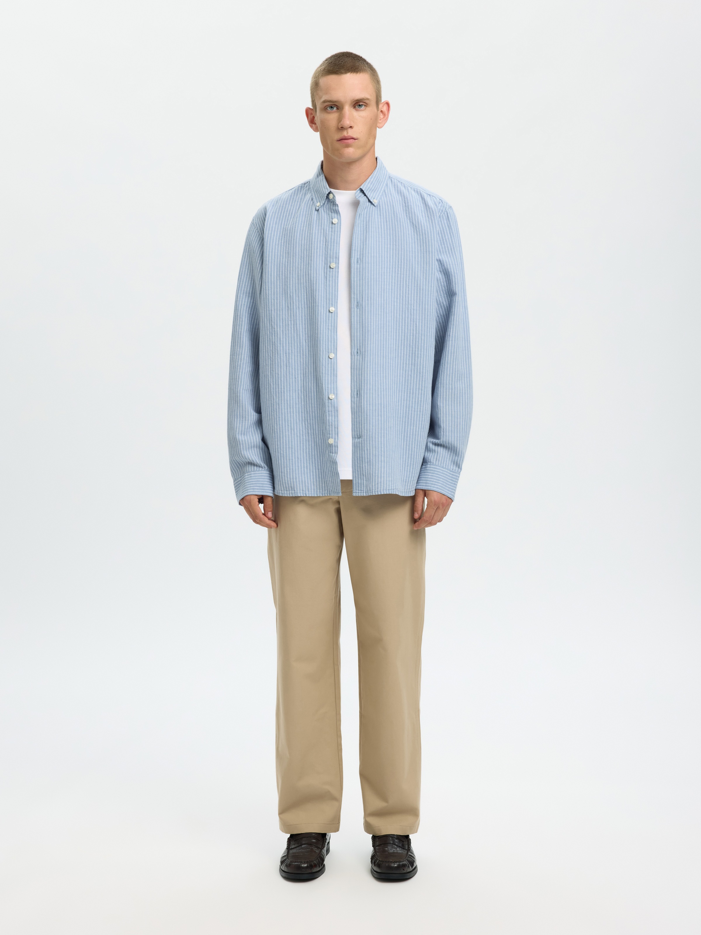 Thumbnail - SELECTED Langarmhemd "SLHREGCLAY LINENBLEND LS SHIRT CLA NOOS"