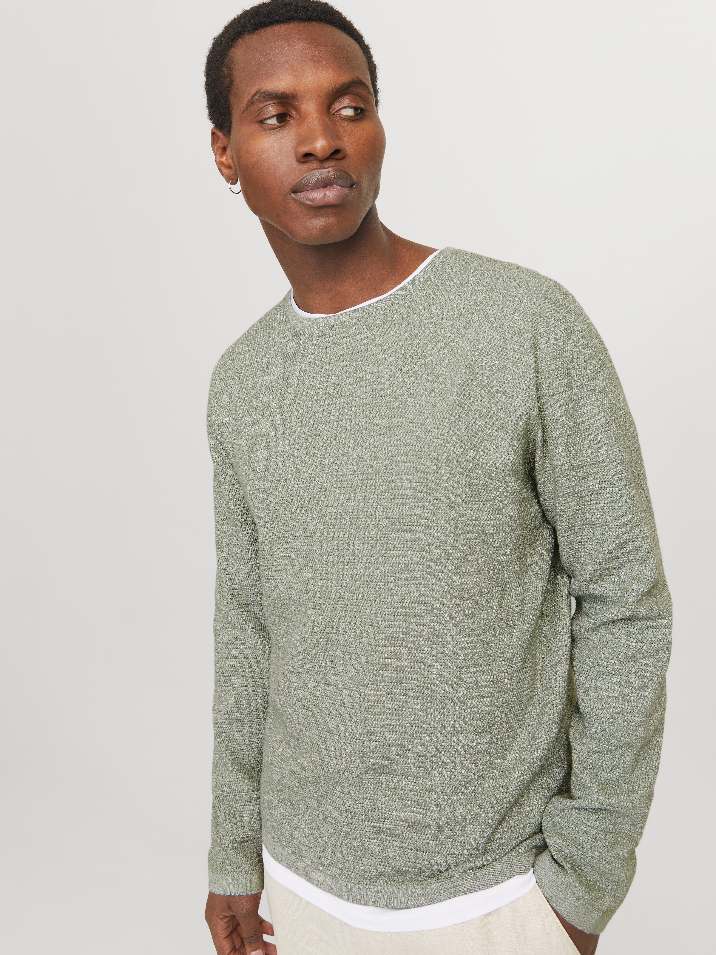 Jack & Jones Rundhalspullover »JJEGEORGE KNIT CREW NECK NOOS«, in Strick Optik