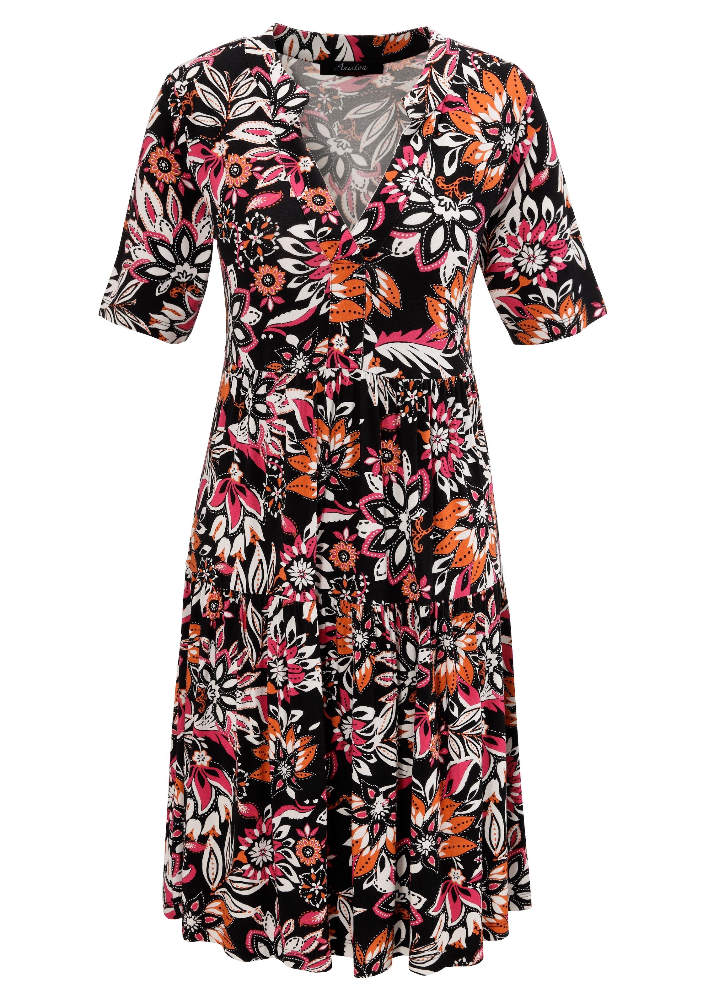 Aniston CASUAL Sommerkleid, mit extravagantem Blumendruck- jedes Teil ein Unikat