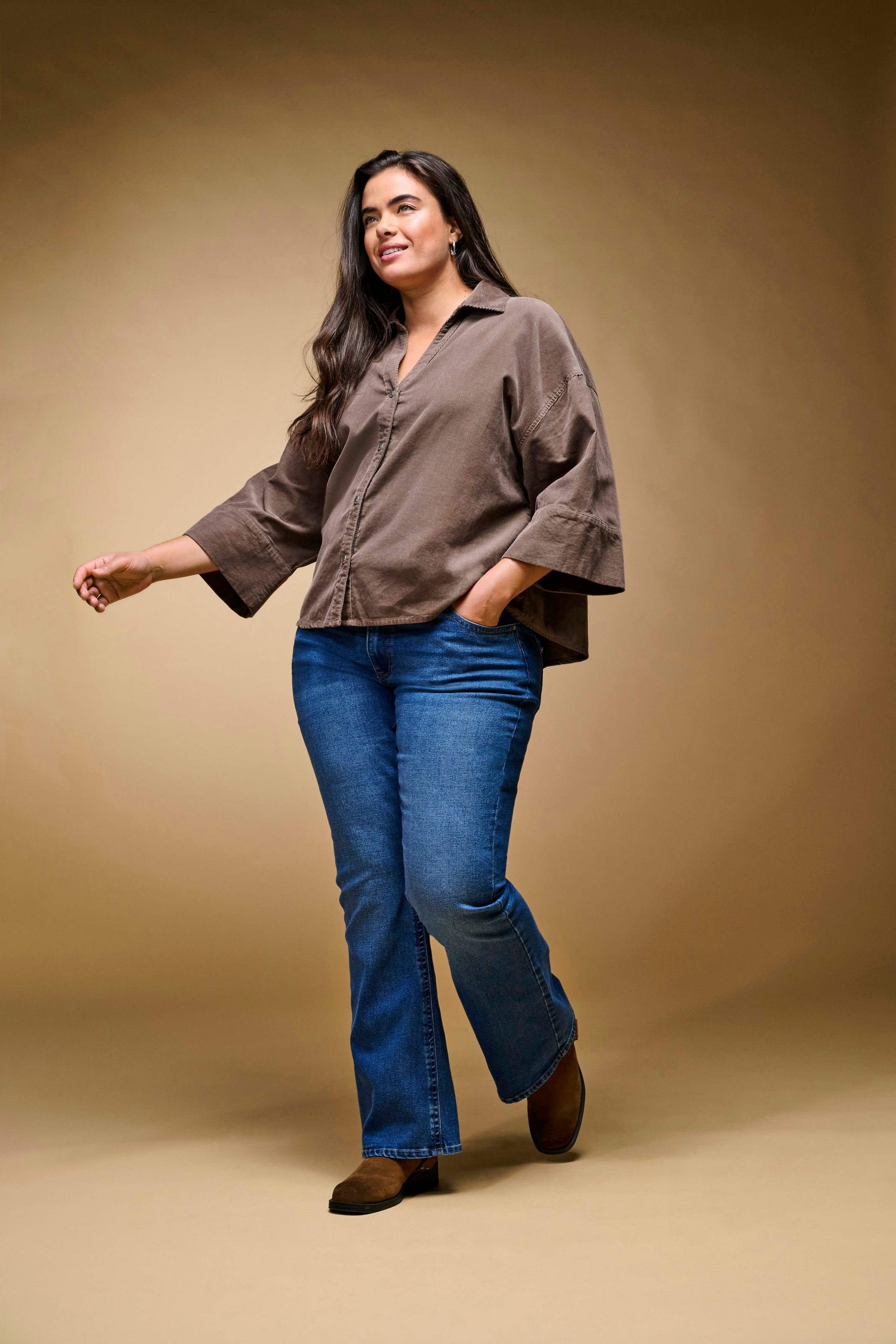 ONLY CARMAKOMA Bootcut-Jeans »CARPHOEBE REG BACK POC FLA PIM852 NOOS« Baumwollmischung, Regular Waist
