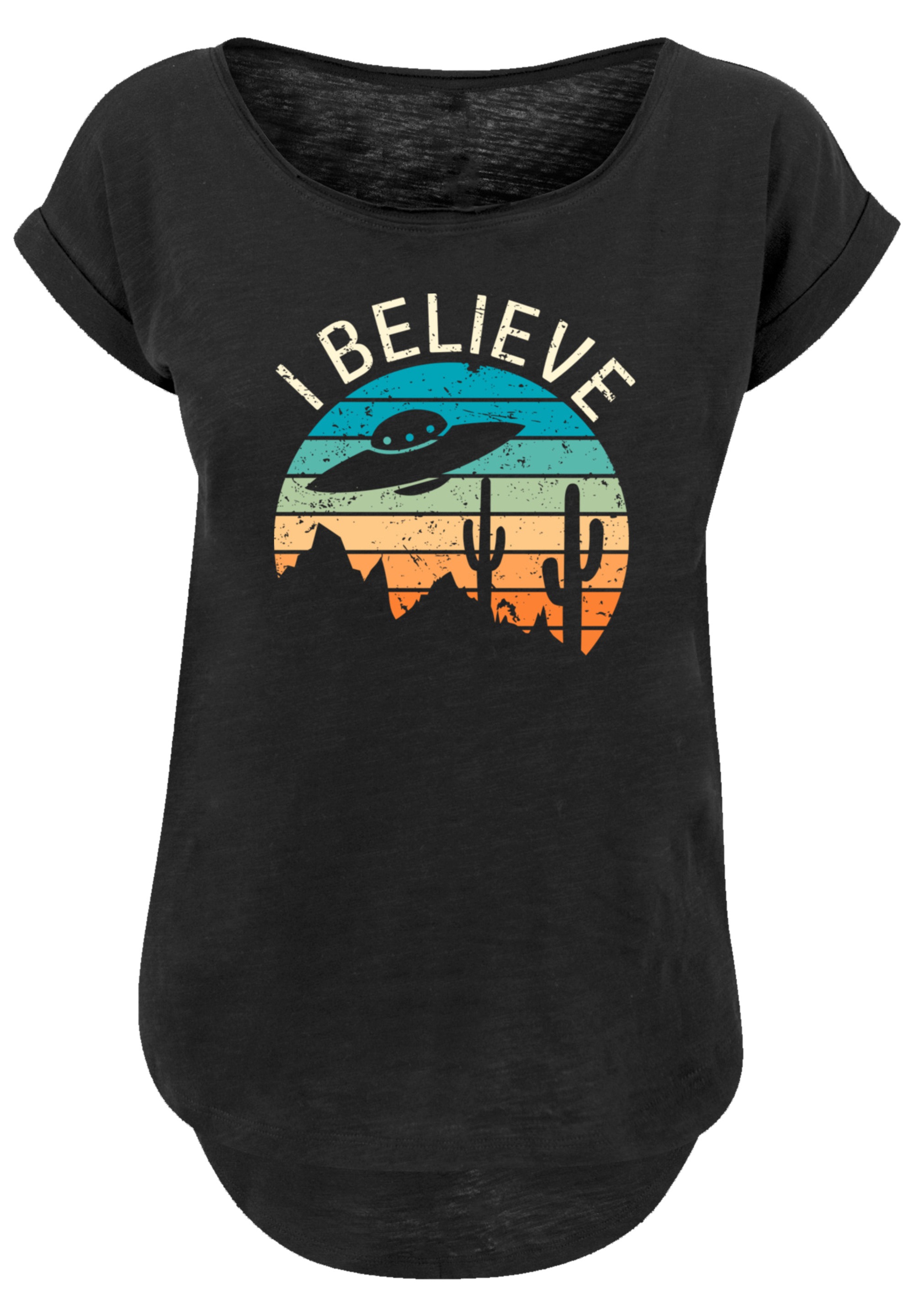 F4NT4STIC T-Shirt »I Believe UFO Alien Sonnenuntergang«, Premium Qualität