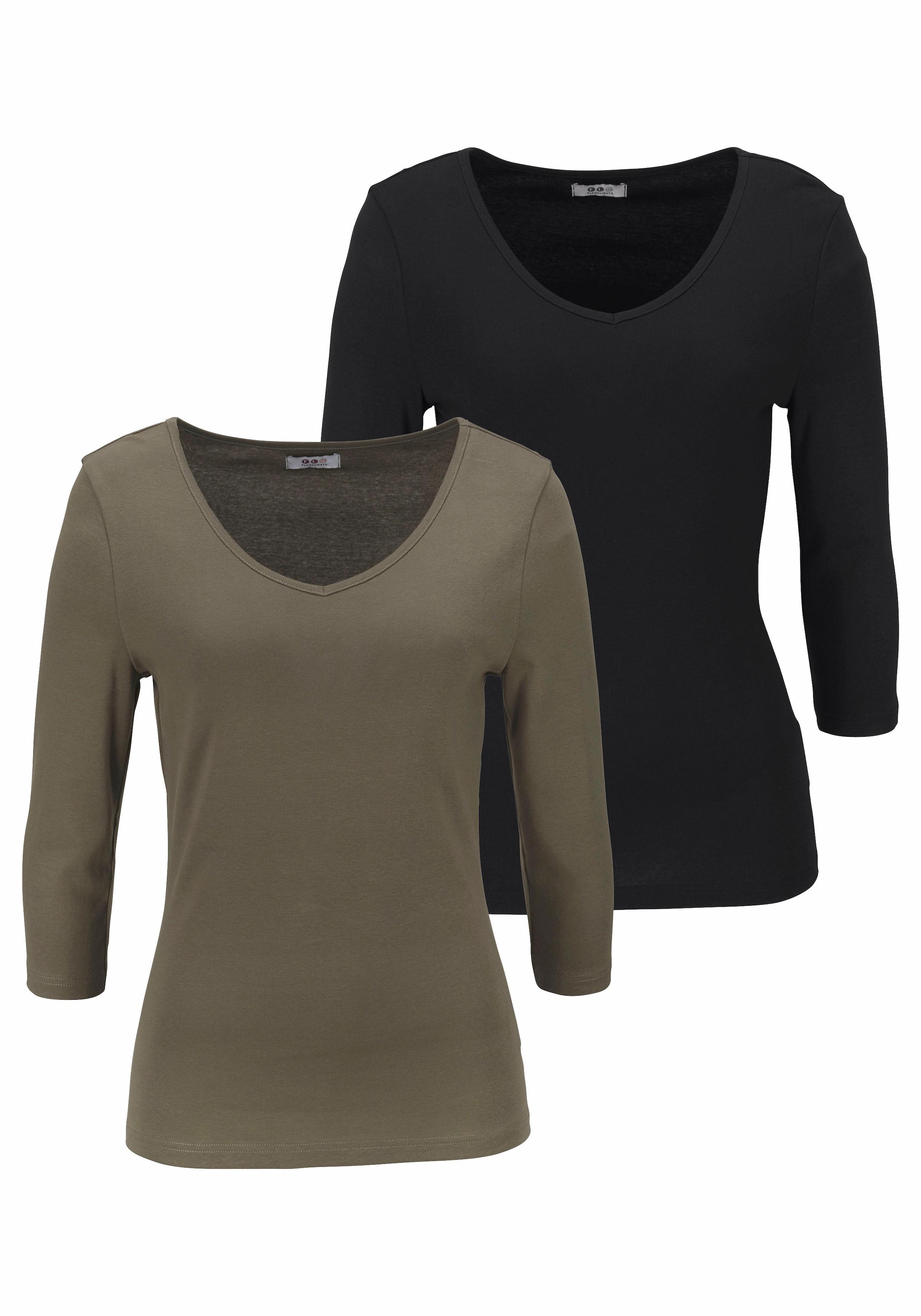 Flashlights V-Shirt Packung, 2er-Pack, 2 Stk. unifarben, V-Ausschnitt, Basi günstig online kaufen