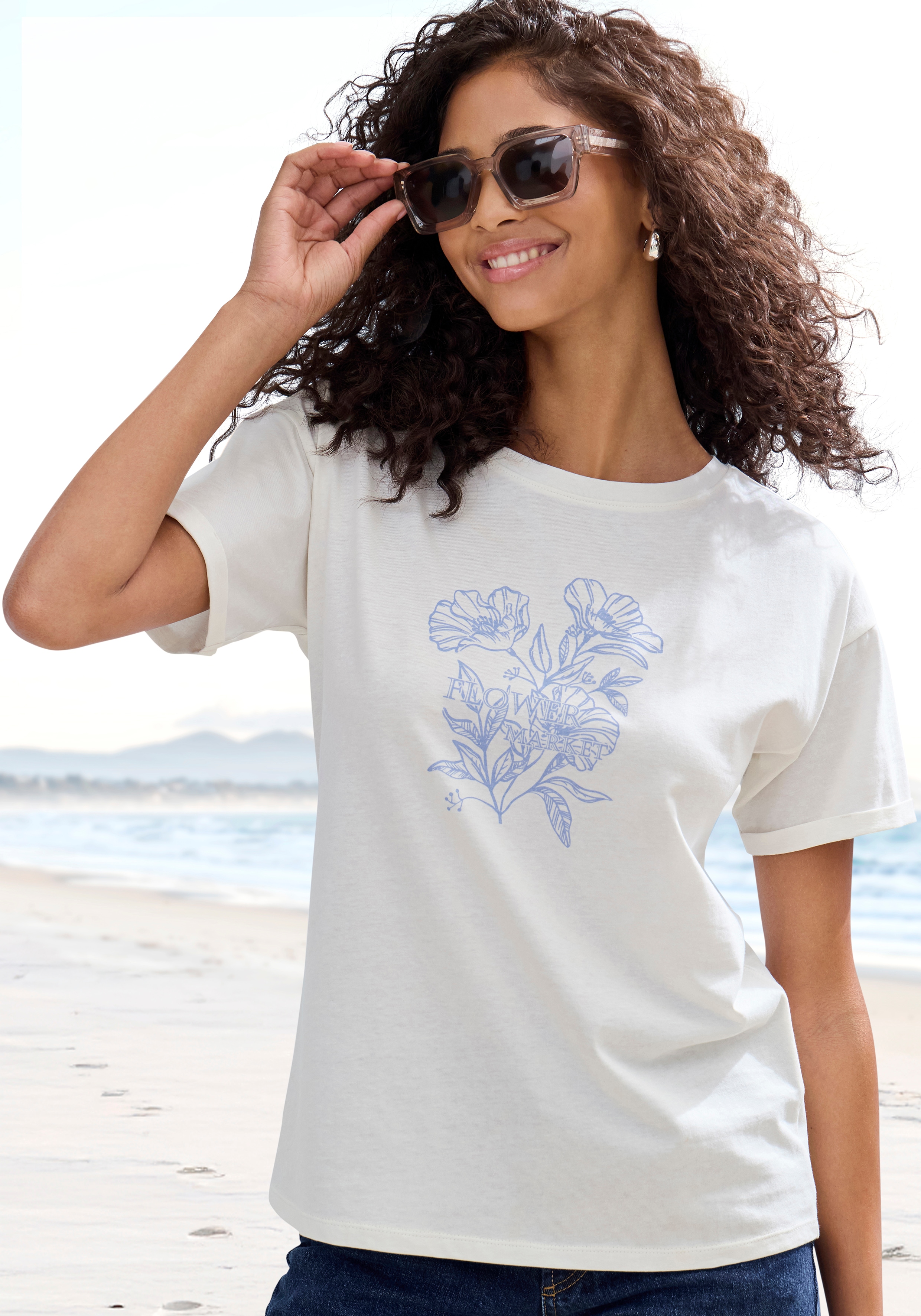 Vivance T-Shirt "mit Frontdruck" aus hochwertiger Bio-Baumwolle