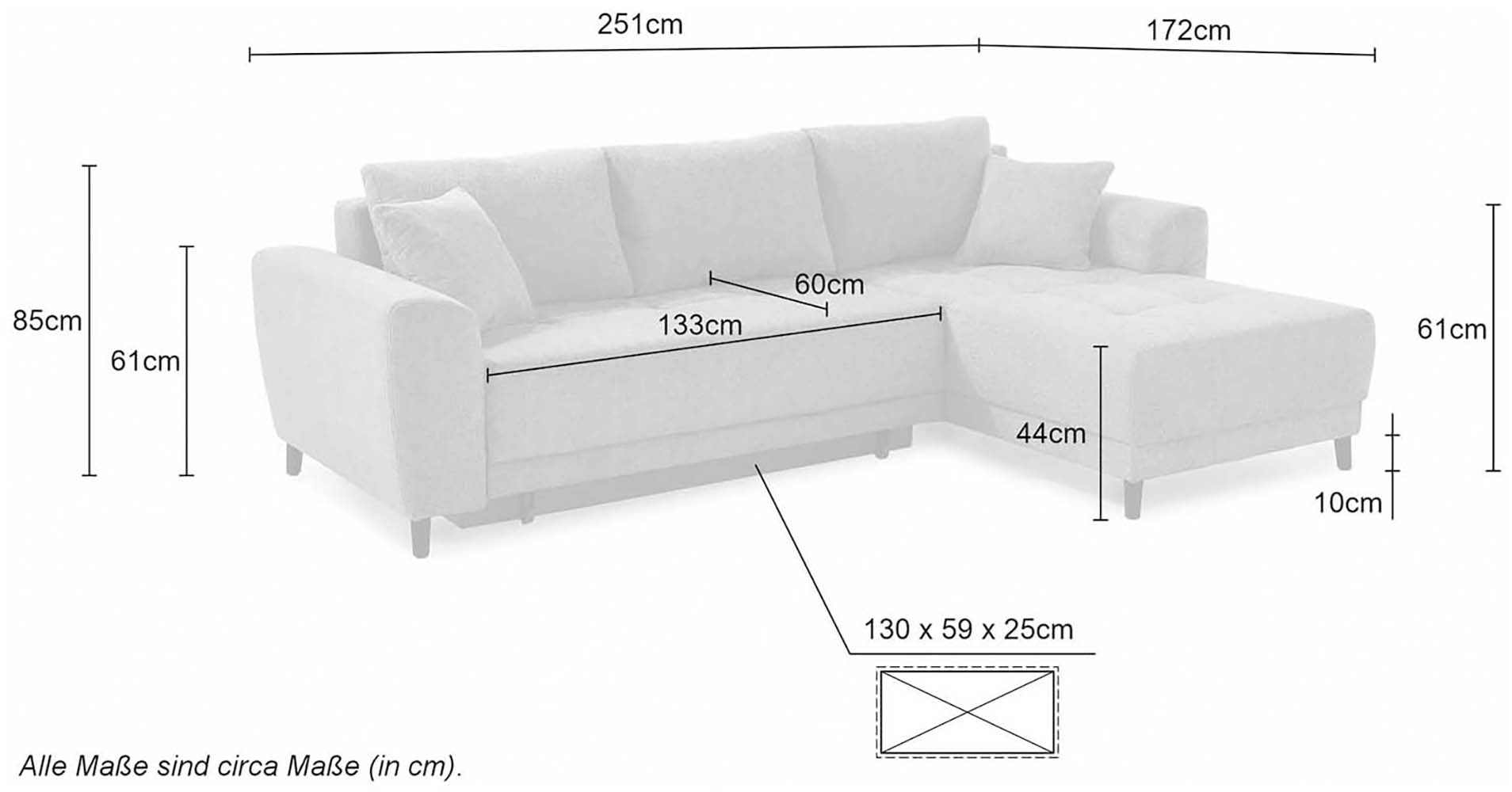 Jockenhöfer Gruppe Ecksofa »Beverly, inklusive Bettfunktion«, Stauraum / Bettkasten, Ottmane links oder rechts montierbar