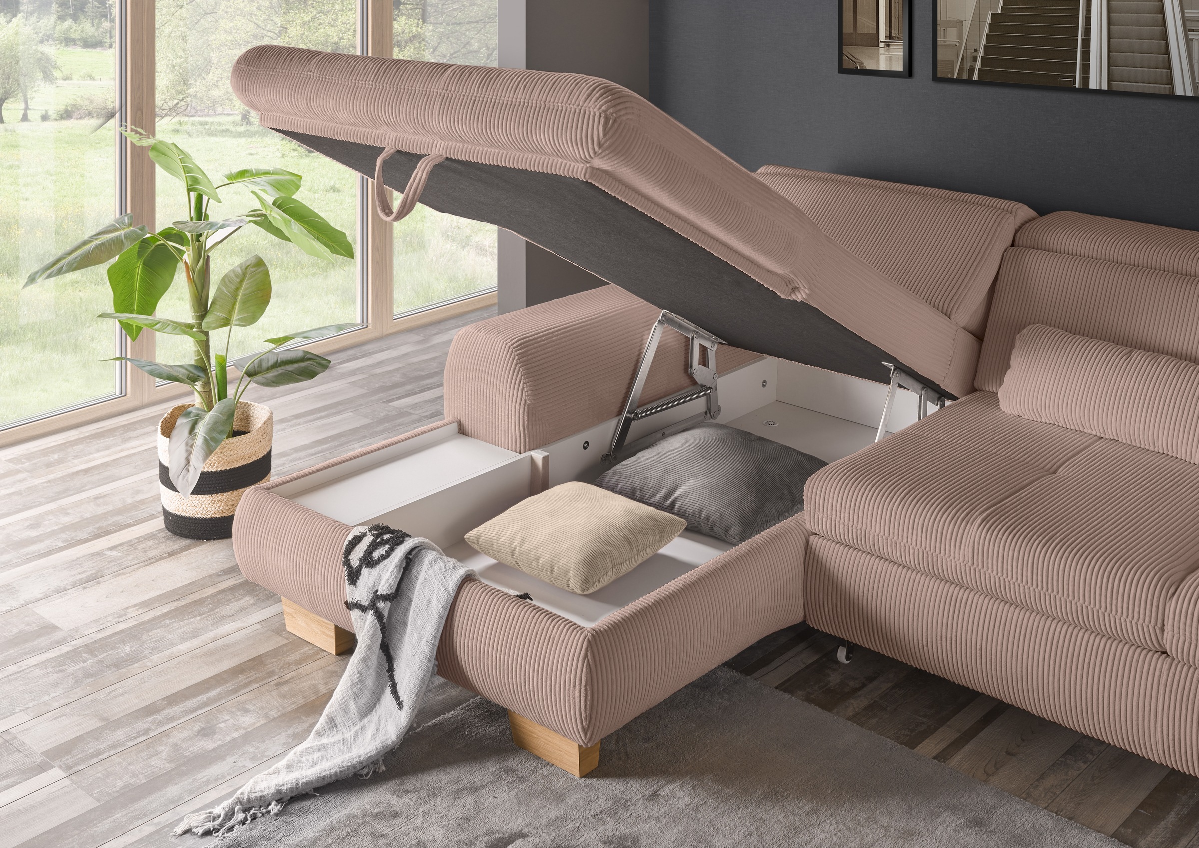 set one by Musterring Ecksofa "SO 3400 Sitzhöhe 47cm oder 49cm, Sitztiefe v günstig online kaufen