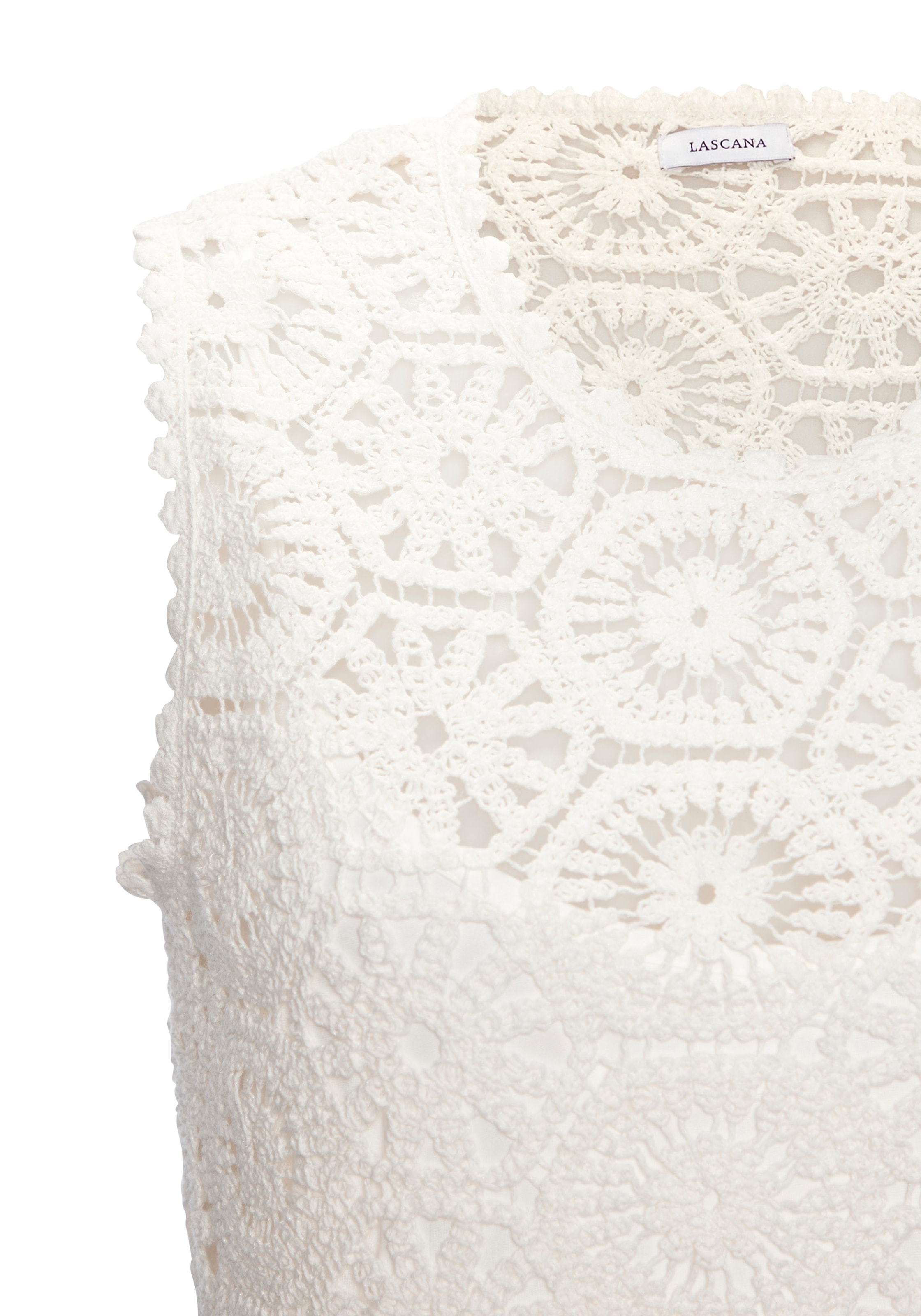French Connection Strickkleid mit Unterkleid,  mit herausnehmbarem Unterkleid, Strandkleid in Häkeloptik