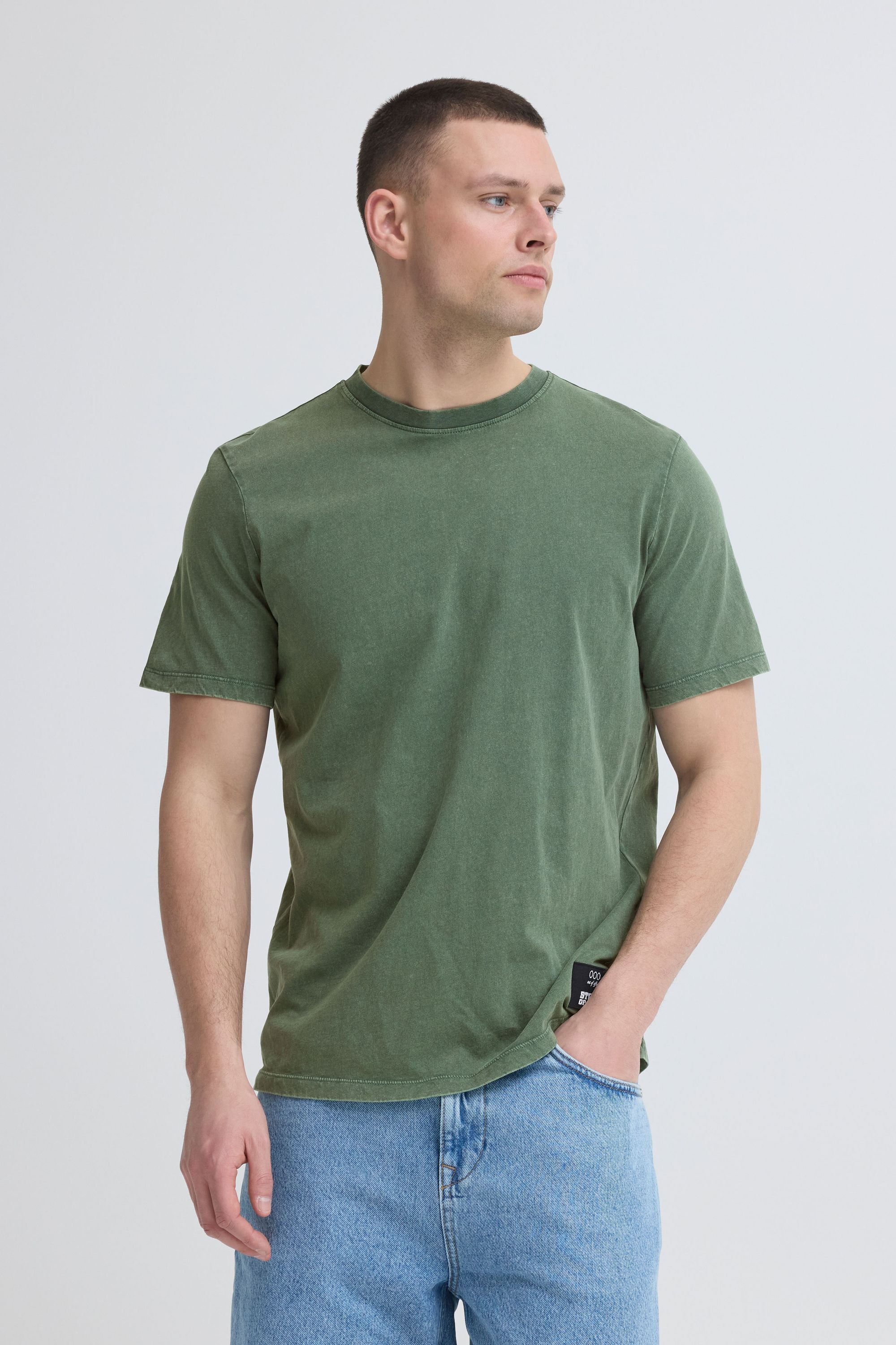 Blend Rundhalsshirt "BHKeelan" Basic T-Shirt mit Patch günstig online kaufen