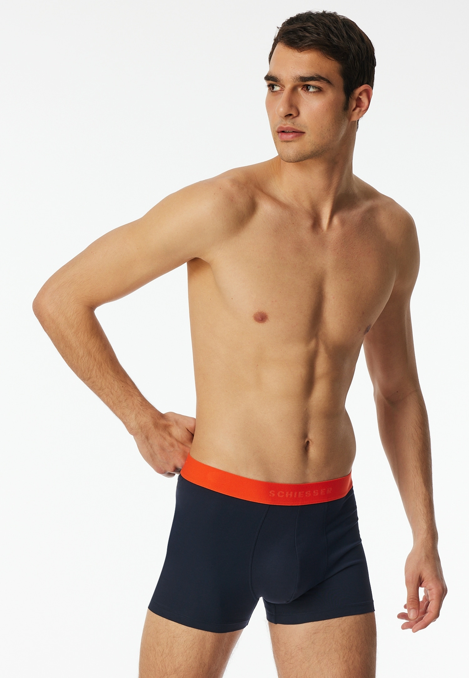 Schiesser Boxershorts »"95/5"«, (3er Pack), mit farbigem Logobund