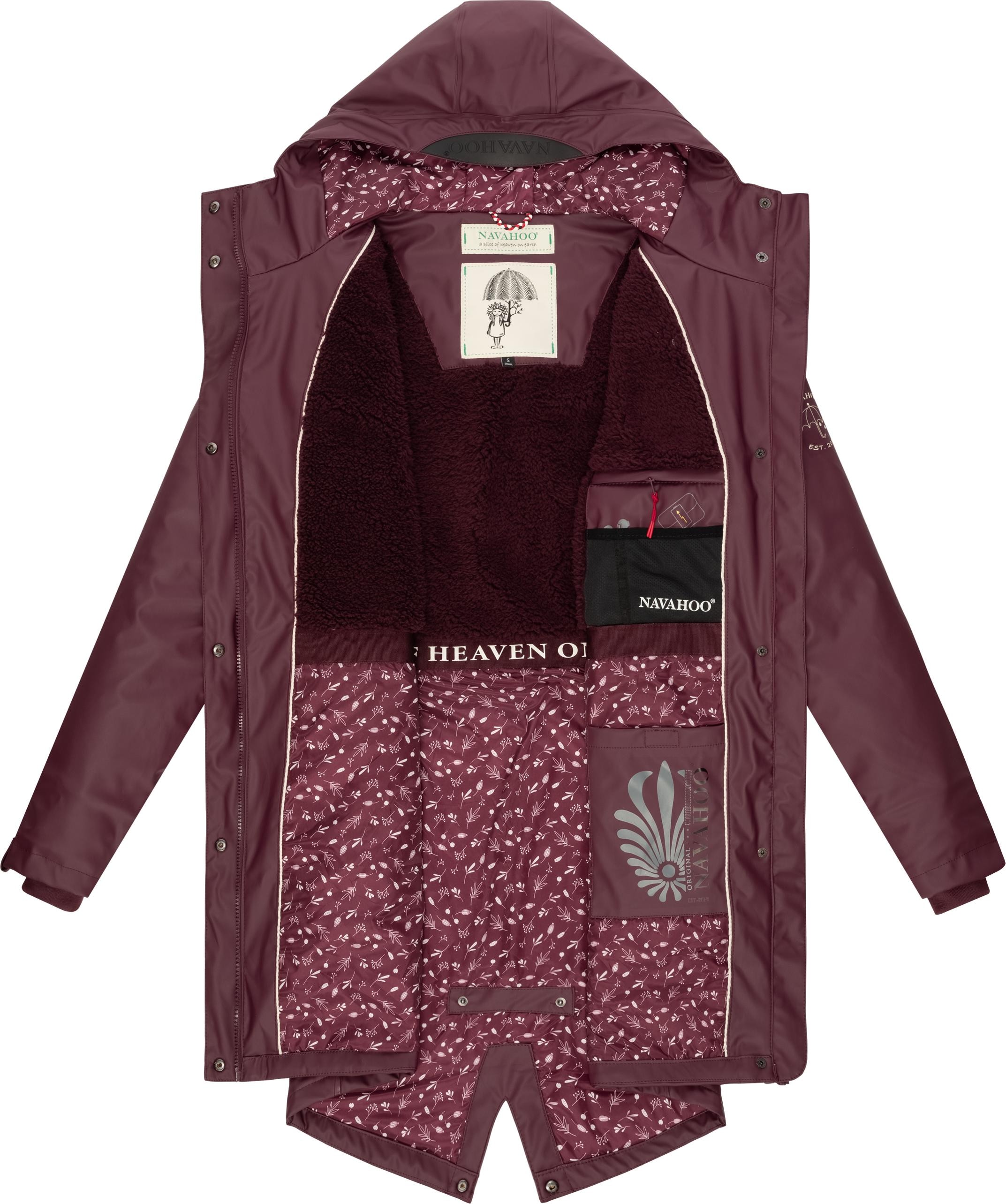 Navahoo Regenjacke »Flower of Ocean«, mit Kapuze, modischer Damen Outdoor Regenmantel