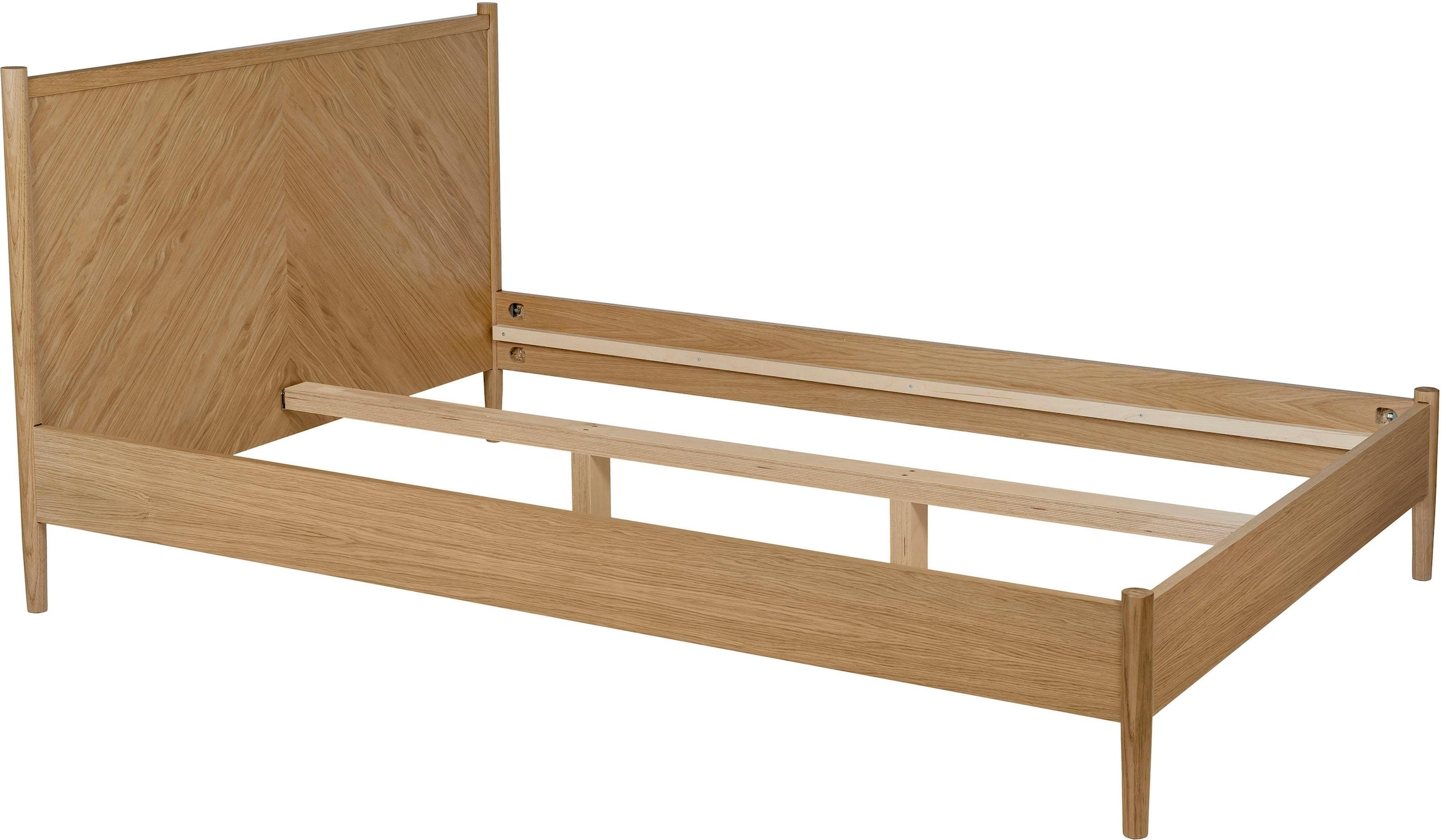 Woodman Massivholzbett »Farsta 2«, im skandinavischen Design, Holzfurnier aus Eiche