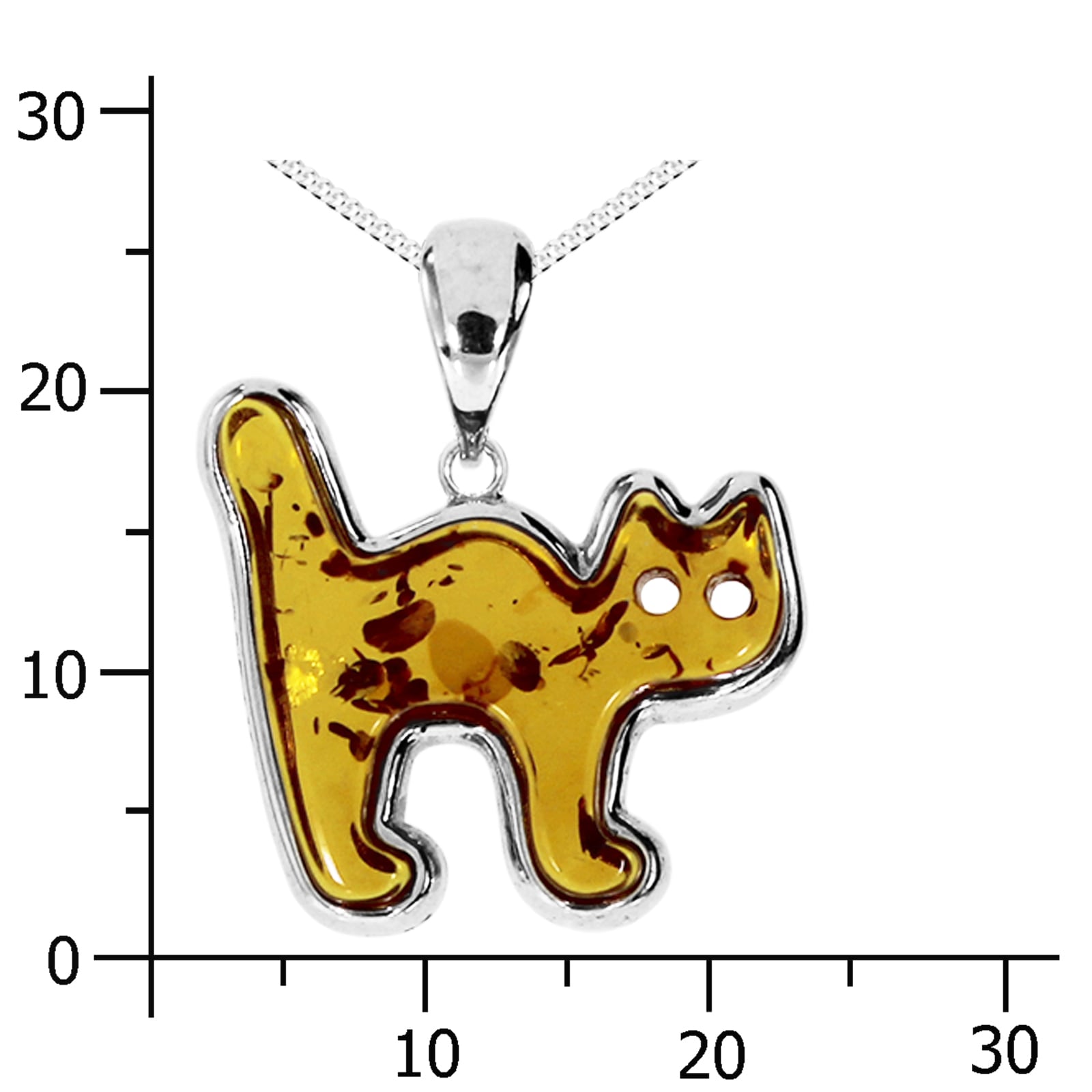 OSTSEE-SCHMUCK Kette mit Anhänger »- Katze - Silber 925/000 - Bernstein«