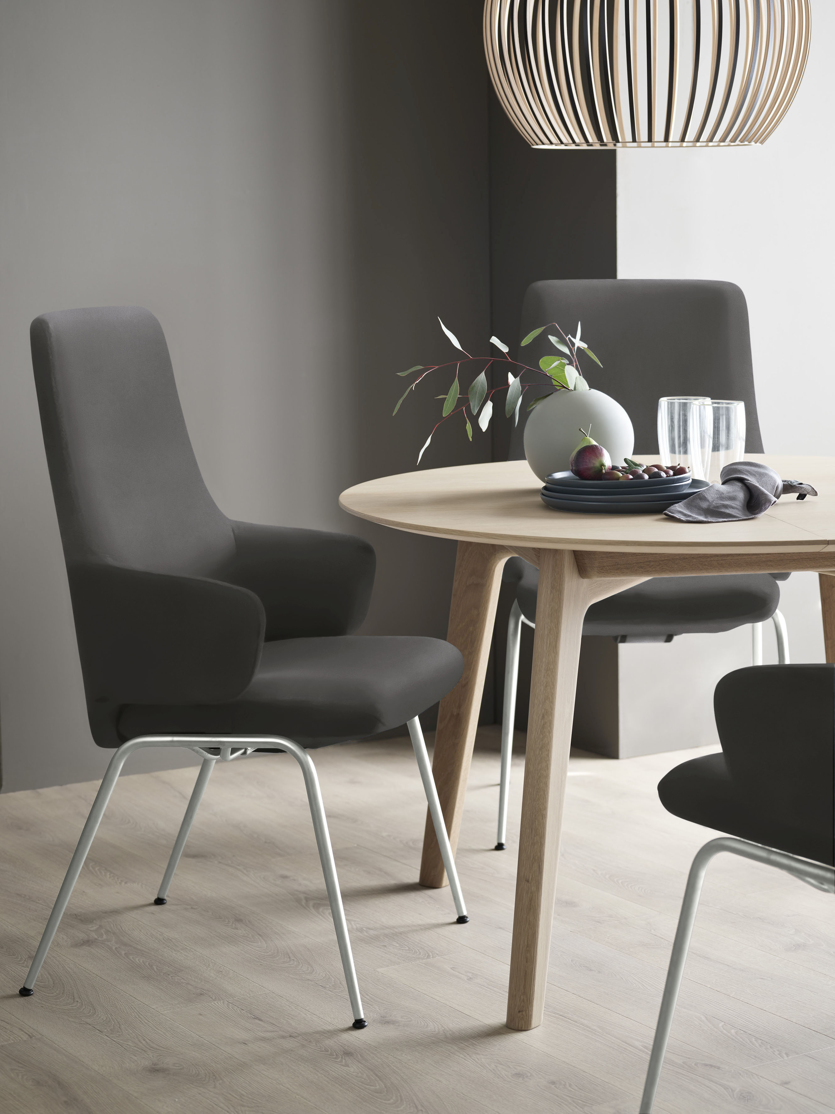 Stressless Polsterstuhl "Laurel" () High Back mit Armlehne, Größe L, mit Beinen aus Stahl in Chrom