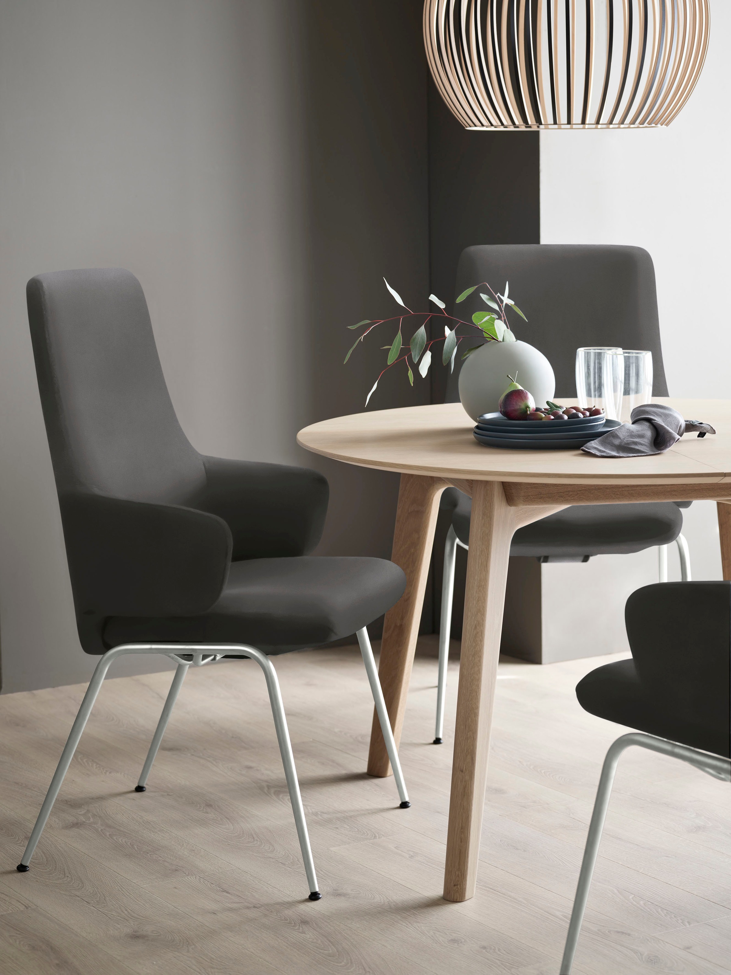 Stressless Polsterstuhl "Laurel" () High Back mit Armlehne, Größe L, mit Beinen aus Stahl in Schwarz matt