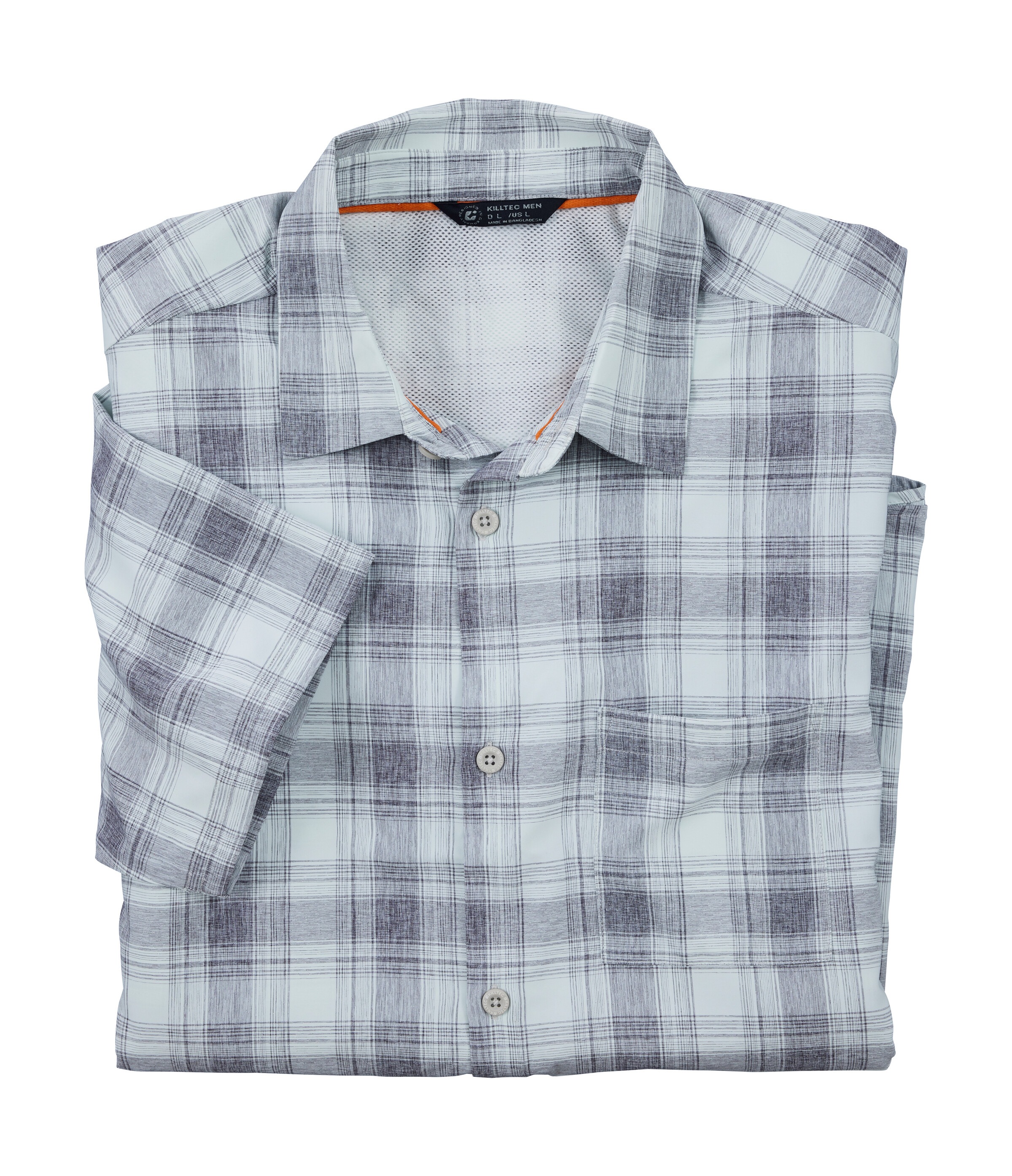 Funktionshemd KILLTEC "KOS 98 MN WVN SHRT", Herren, Gr. S, Normalgrößen, grau (hellgrau), Obermaterial: 100% Polyester, Hemden, Kurzarm-Funktionshemd, schnelltrocknend, feuchtigkeitsableitend 2