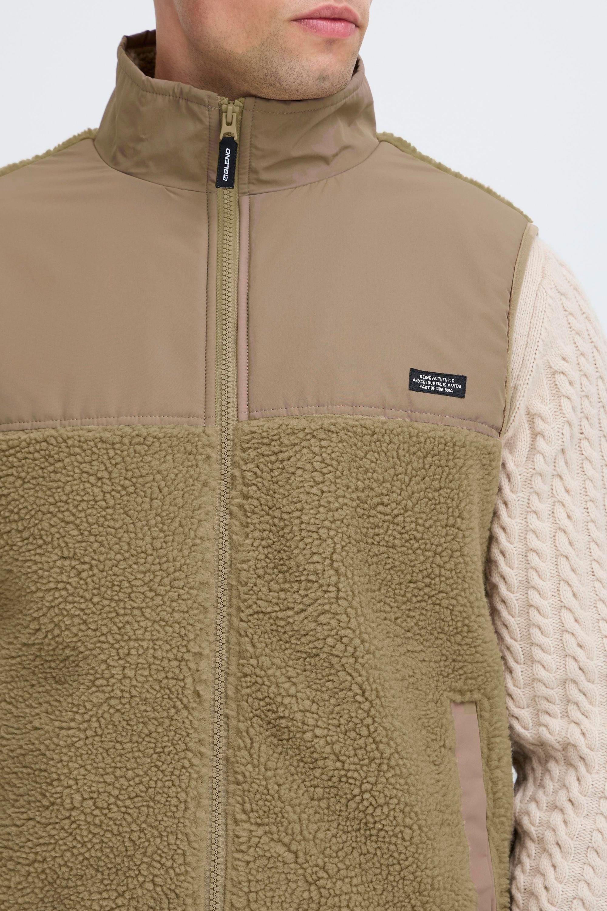 Blend Plüschweste »BHTorte« Kuschelige Teddy-Weste mit Taschen