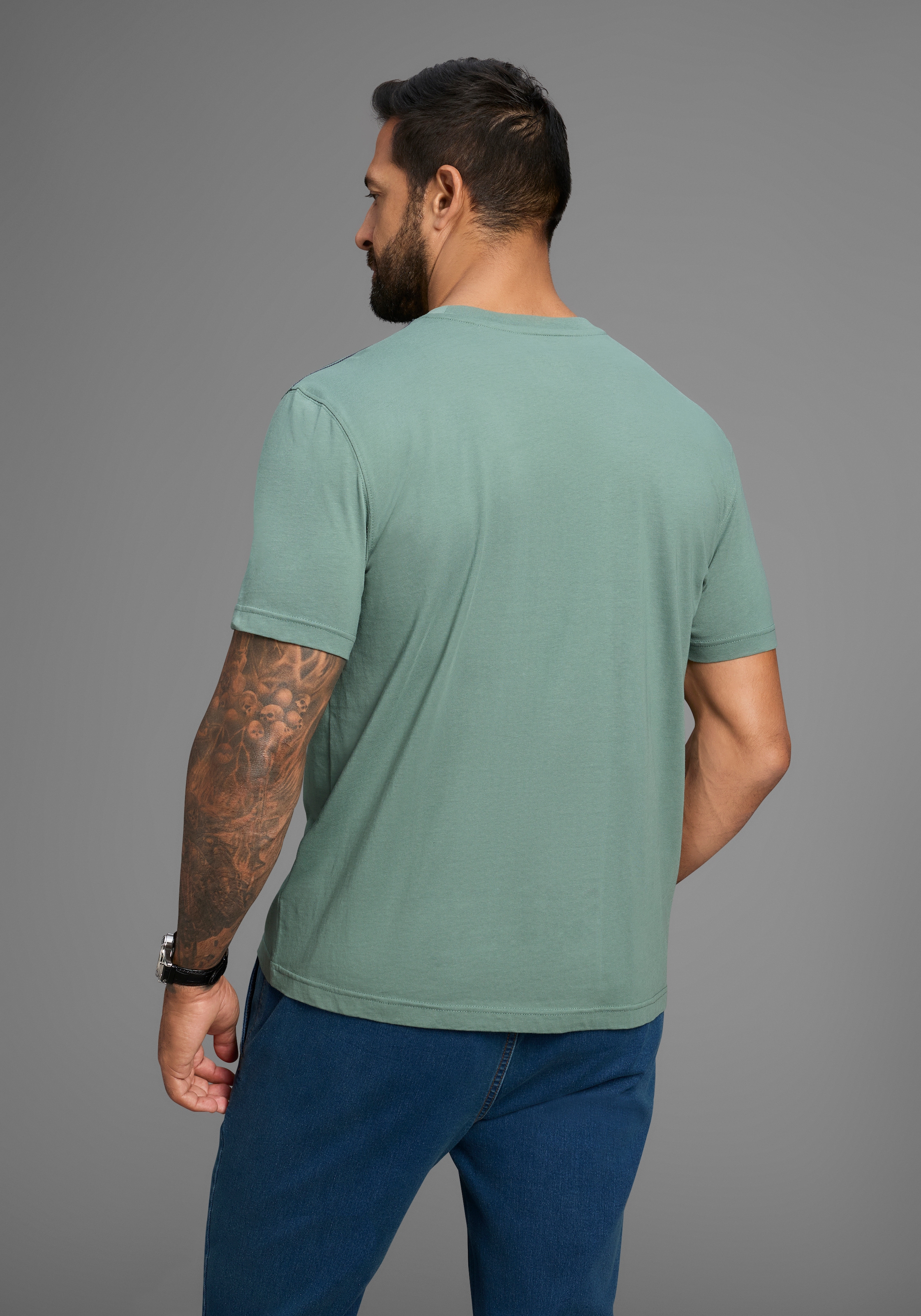 Man's World T-Shirt, Kurzarm, Regular Fit, mit Print, Rundhalsausschnitt