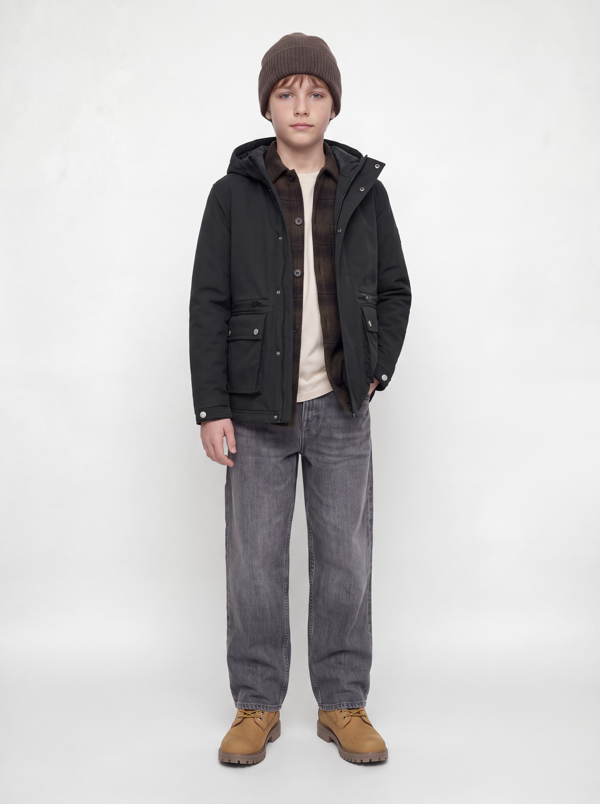 Jack & Jones Junior Parka »JJEWOLF PARKA JACKET SN JNR« mit Kapuze Kunstfaser, normal geschnitten