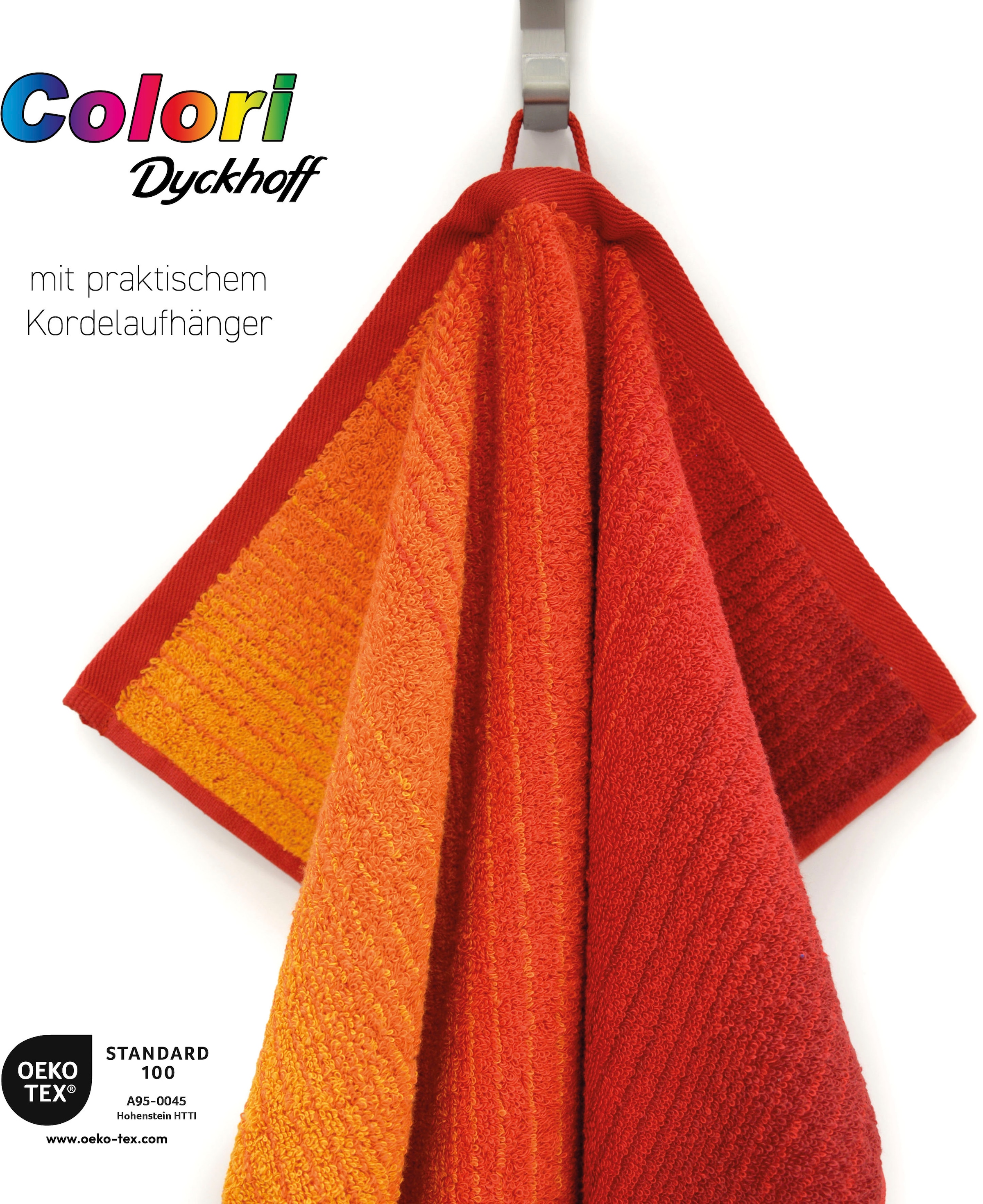 Dyckhoff Handtuch Set »Colori«, (Set, 3 St., 2 Handtücher (50x100 cm)-1 Badetuch (70x140 cm), 2 Handtücher & 1 Duschtuch,100% Bio Baumwolle, 450 g/m²