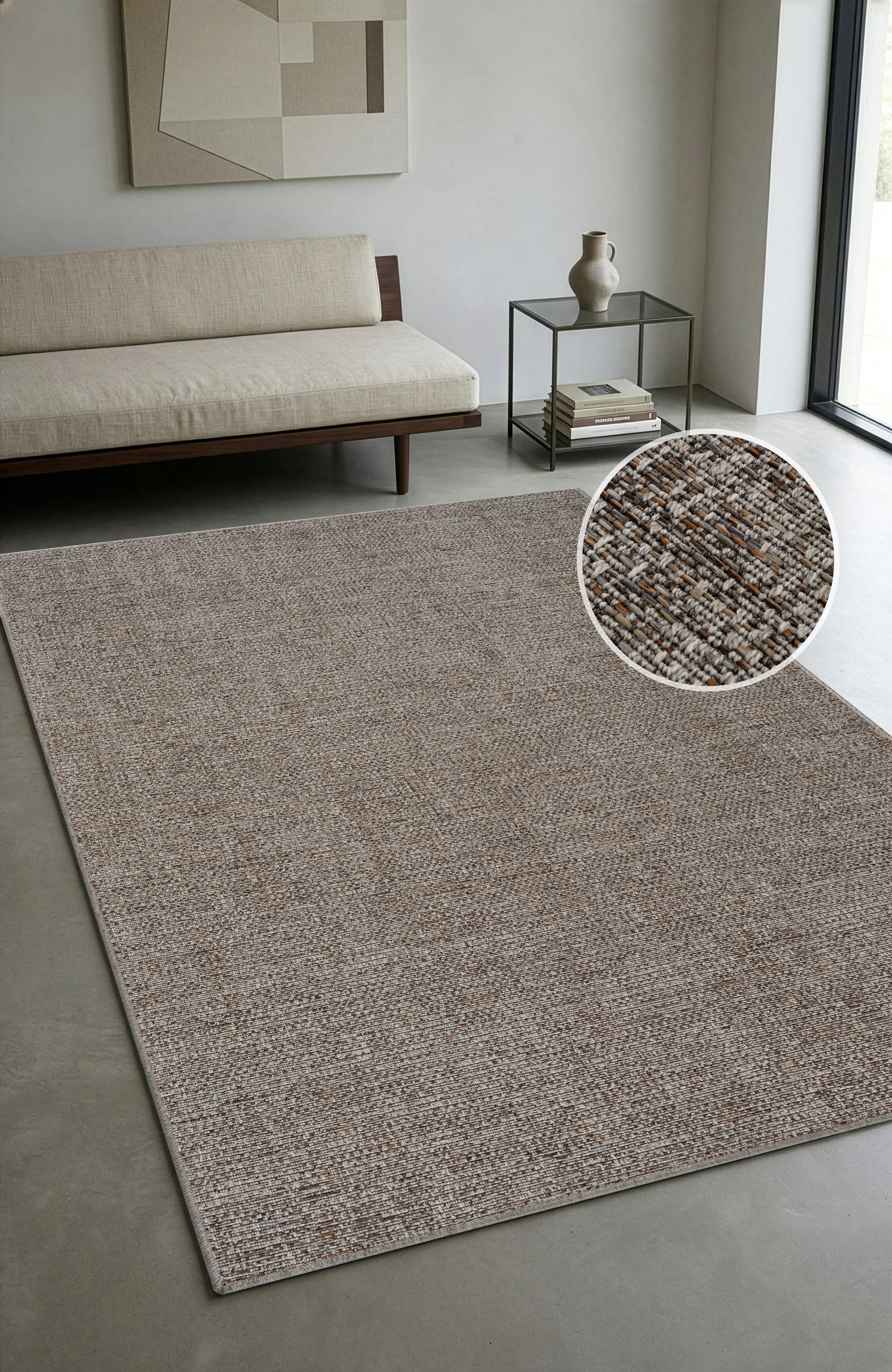 OTTO home Teppich »Lennor, In- und Outdoor geeignet, Balkon, Camping« rechteckig 8 mm Höhe Wetterfest & UV-beständig, meliert, Sisal-Optik, Esszimmer, Wohnzimmer