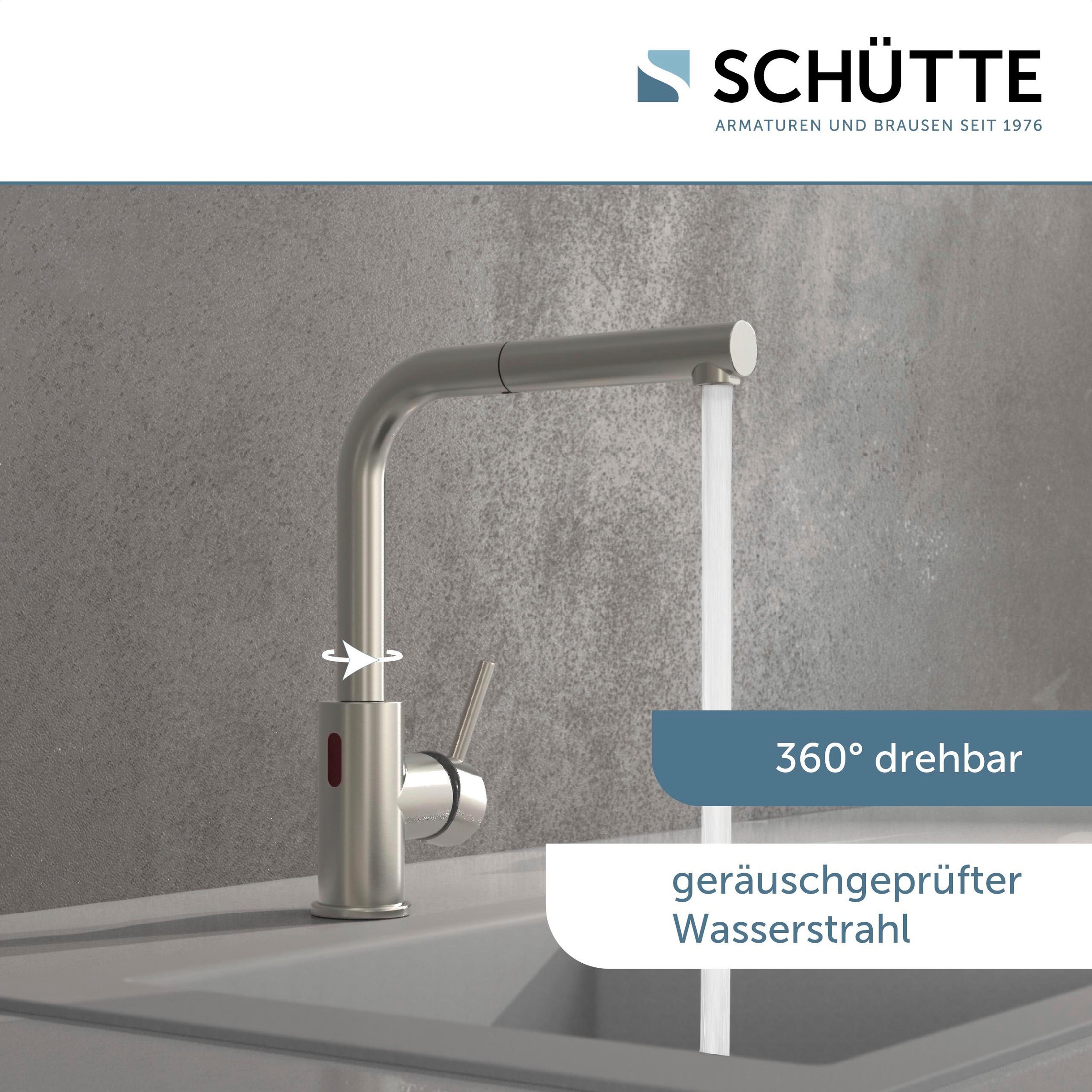 Schütte Spültischarmatur »VITAL«, (1 St.), Infrarottechnologie/Cold-Start-Fkt./360° schwenkbar /Eco-Click-Fkt.