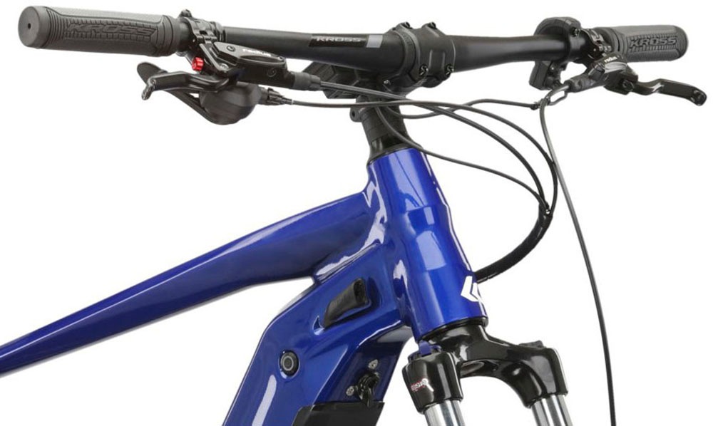 Kross E-Bike »E-MTB Hexagon Boost 5.0 29 Zoll blau«, 9 Gang, microSHIFT, ADVENT M6195, Mittelmotor 250 W