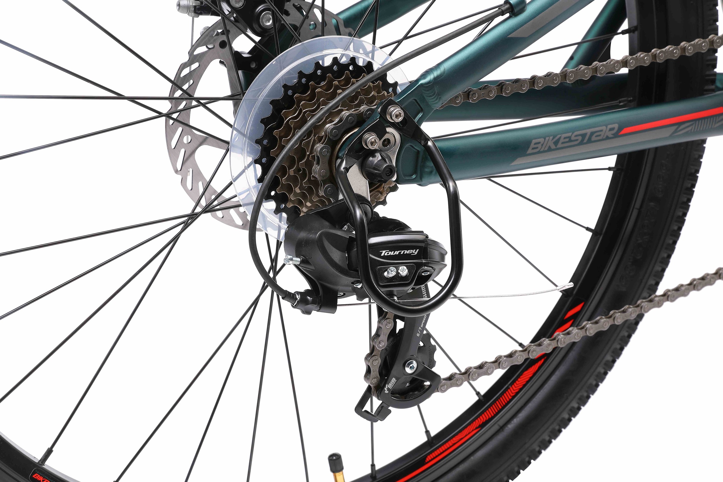 Bikestar Mountainbike, 21 Gang, Shimano, RD-TY300 Schaltwerk, Kettenschaltung, für Damen und Herren, Kettenschaltung