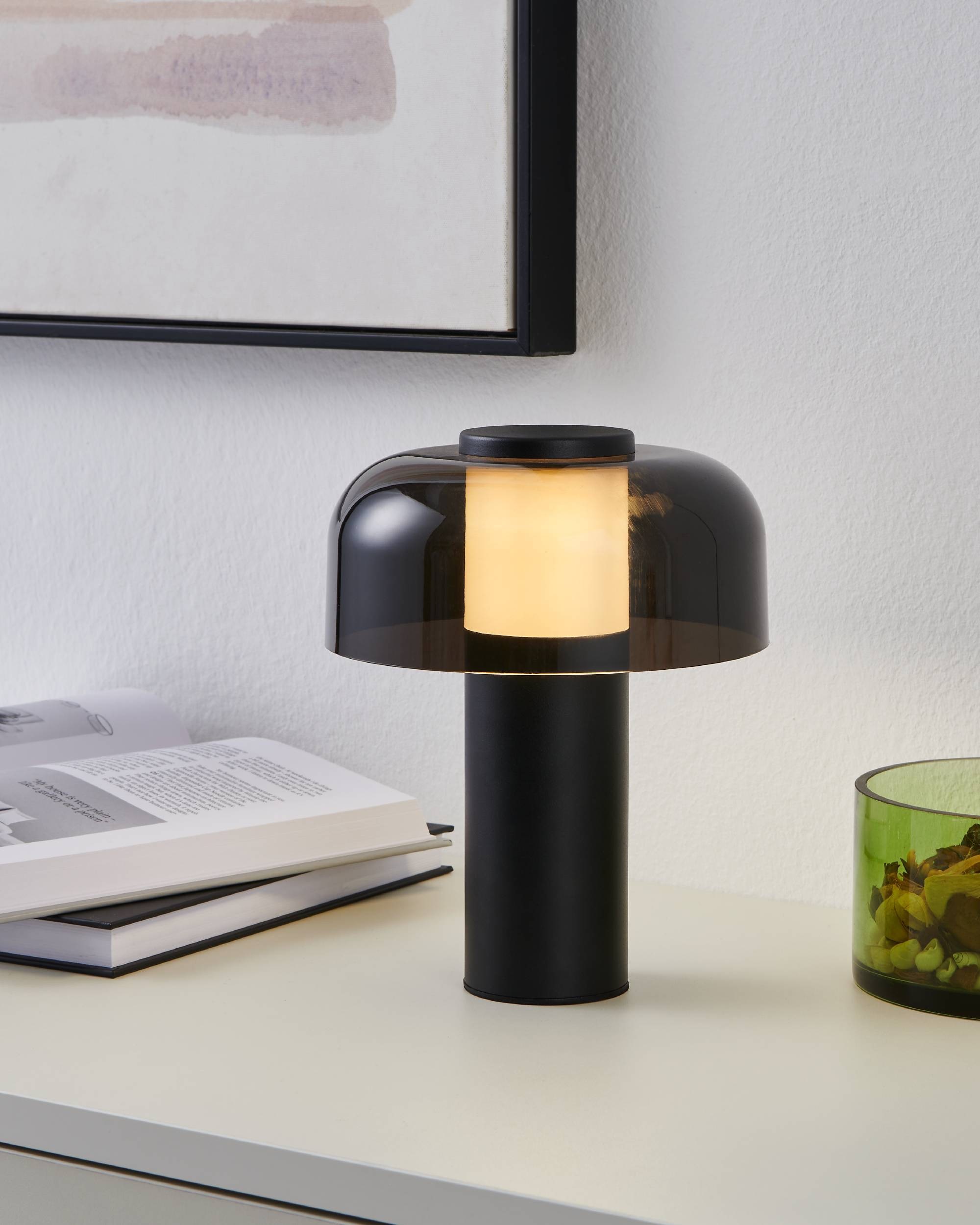 EGLO Tischleuchte »Ponente Tischlampe, Nachtischlampe, Metall und Kunststoff, IP44, Lampe« LED-Modul 1 Stk. Kaltweiß | Neutralweiß | Warmweiß Tischleuchte - H20 x Ø16 cm - schwarz - 2,25W inkl.