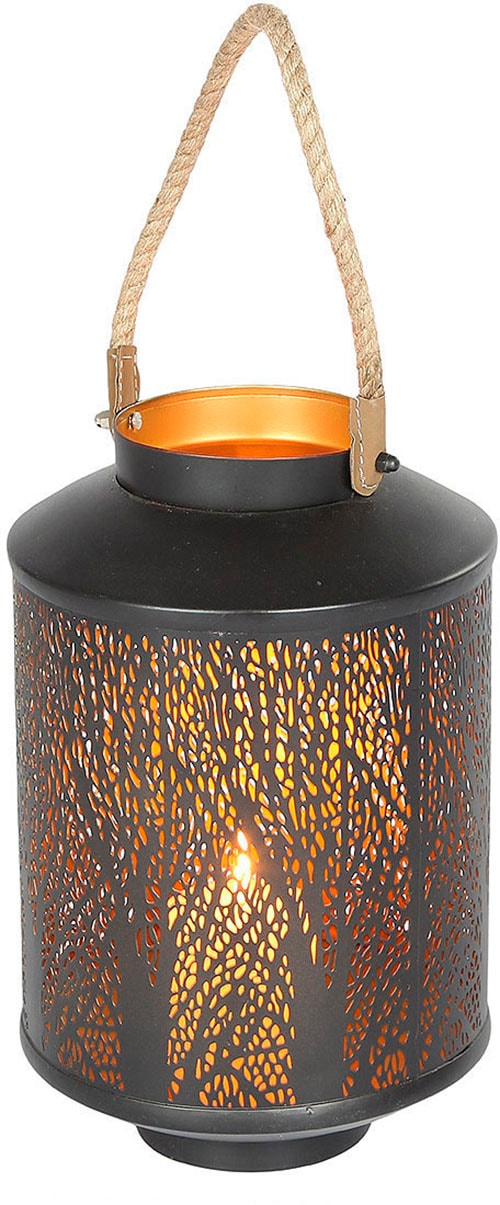 Ambiente Haus Kerzenlaterne "Laterne Walddesign, Tau Griff - (H) 50cm"