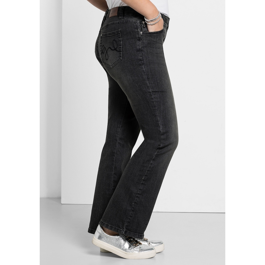 Sheego Bootcut-Jeans »Große Größen«, in 5-Pocket-Form, mit Used-Effekten