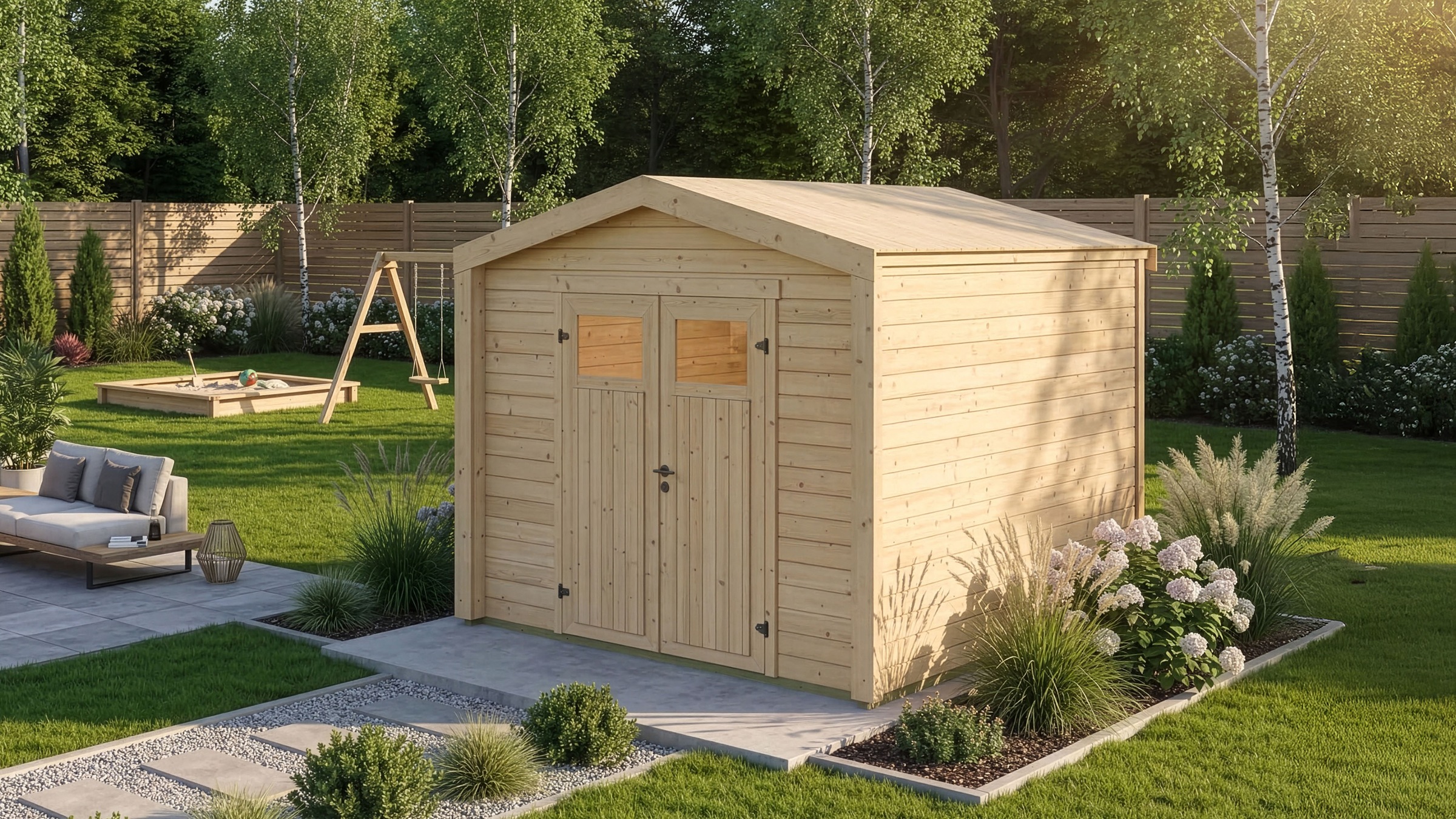 weka Gartenhaus "Killarney" Doppeltür, 1/4 verglast