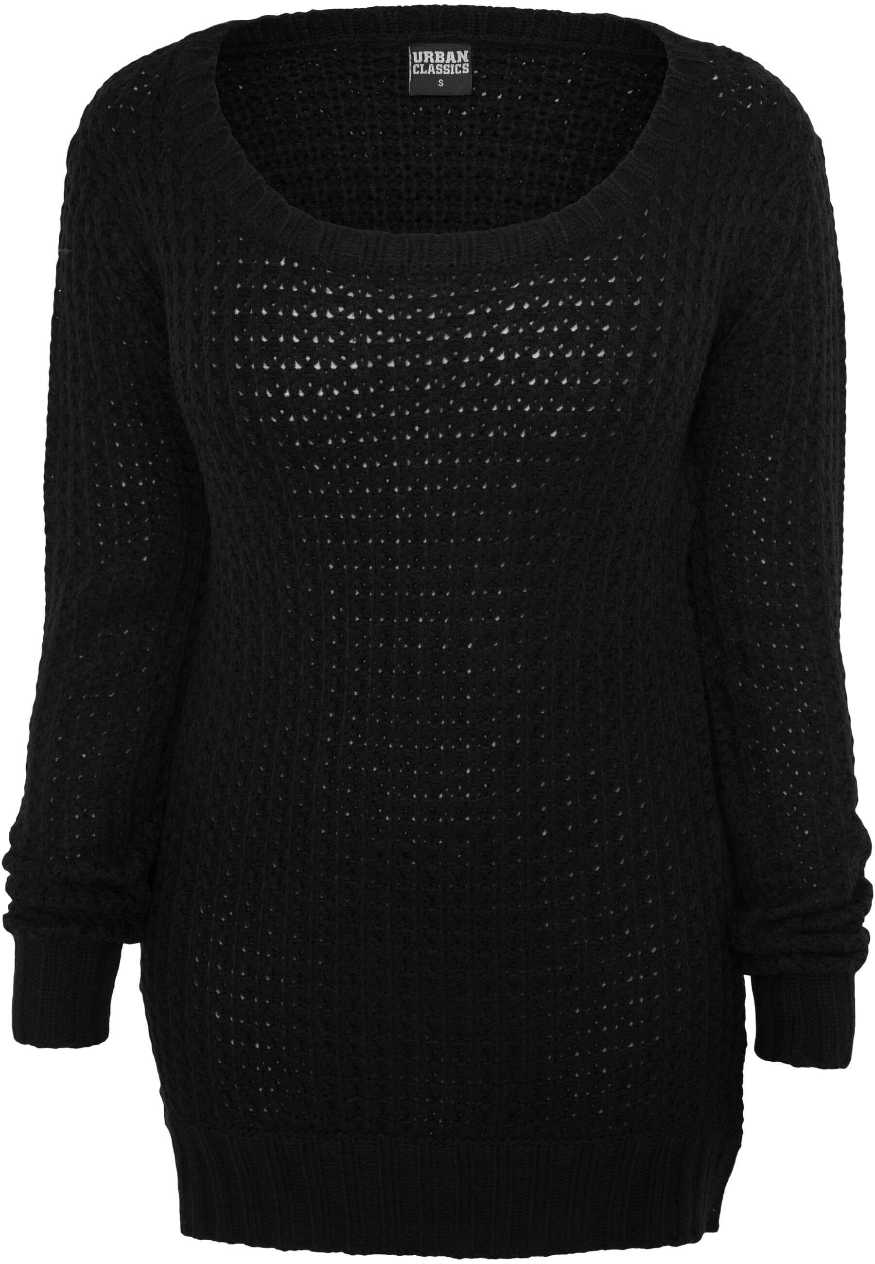 URBAN CLASSICS Rundhalspullover »Urban Classics Damen Ladies Long Wideneck Sweater«, (1 tlg.)