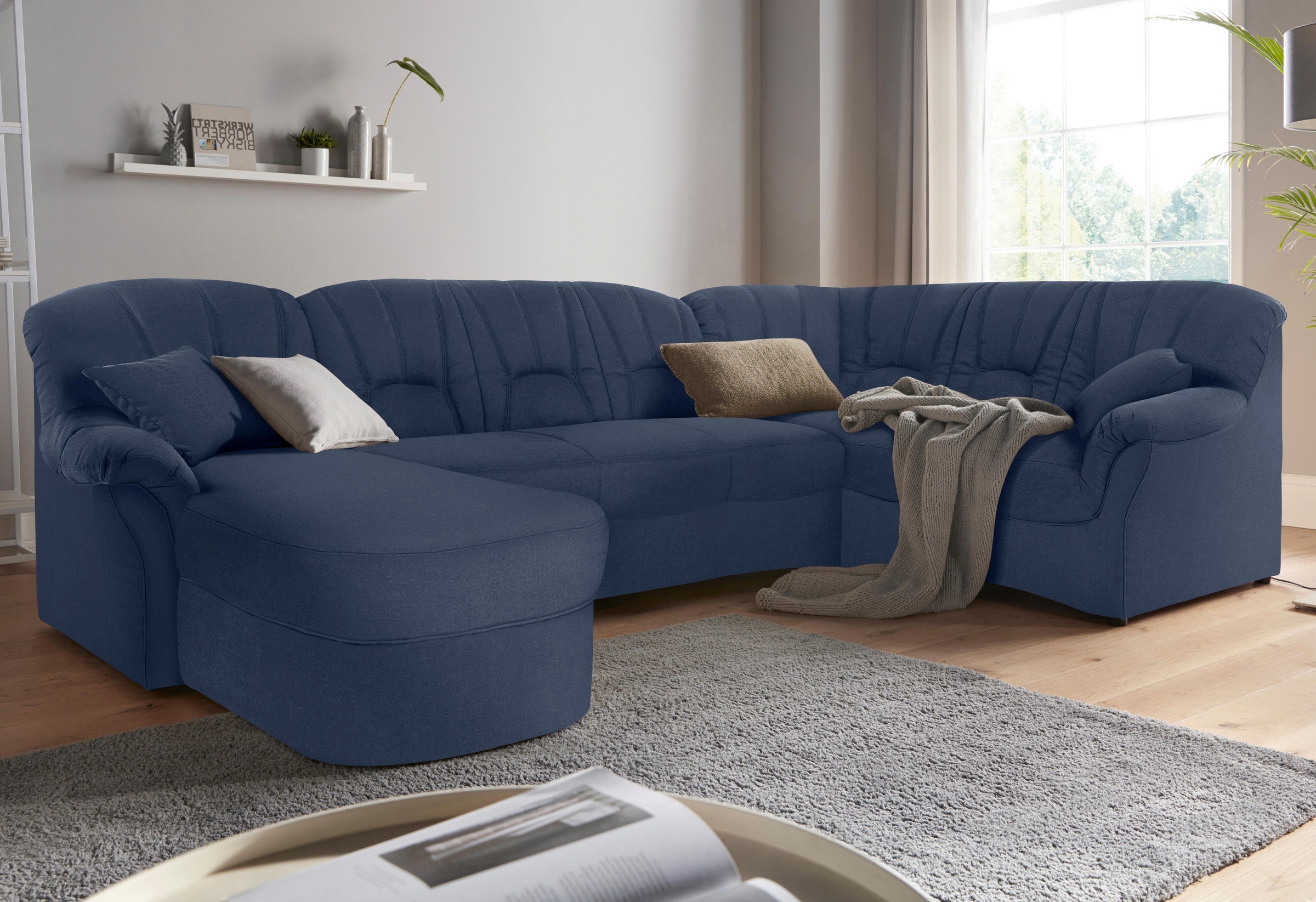 DOMO collection Wohnlandschaft »Bahia Sitzbelastung 140 kg, U-Form«, wahlweise mit Bettfunktion