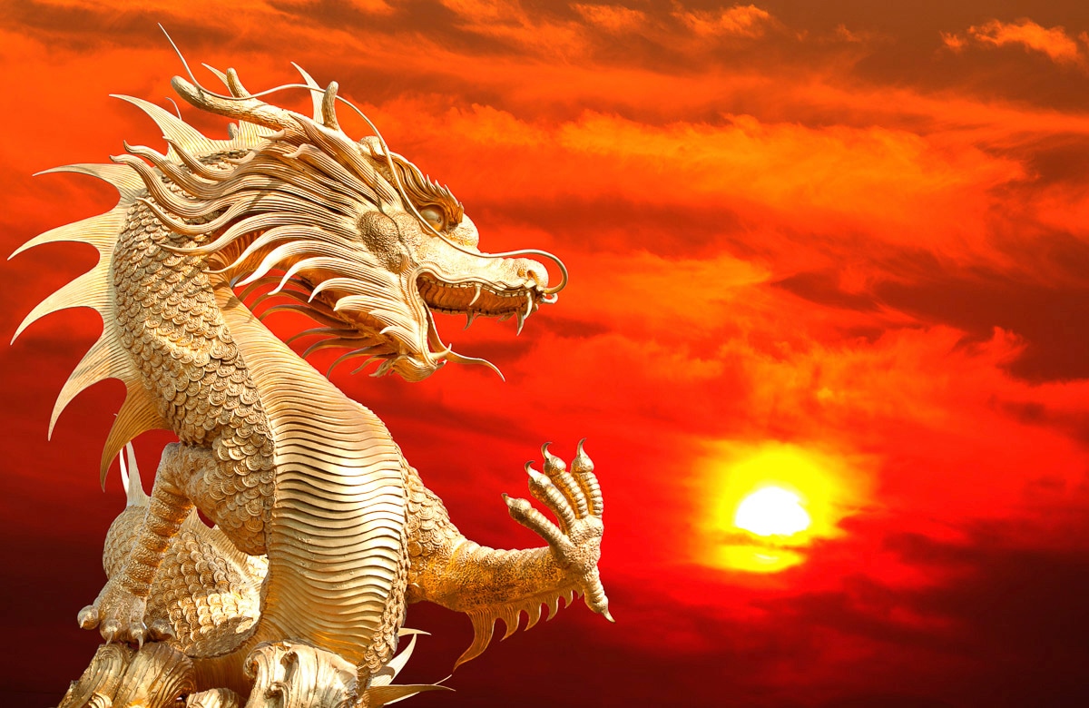 Papermoon Fototapete "Chinesischer Drache" günstig online kaufen