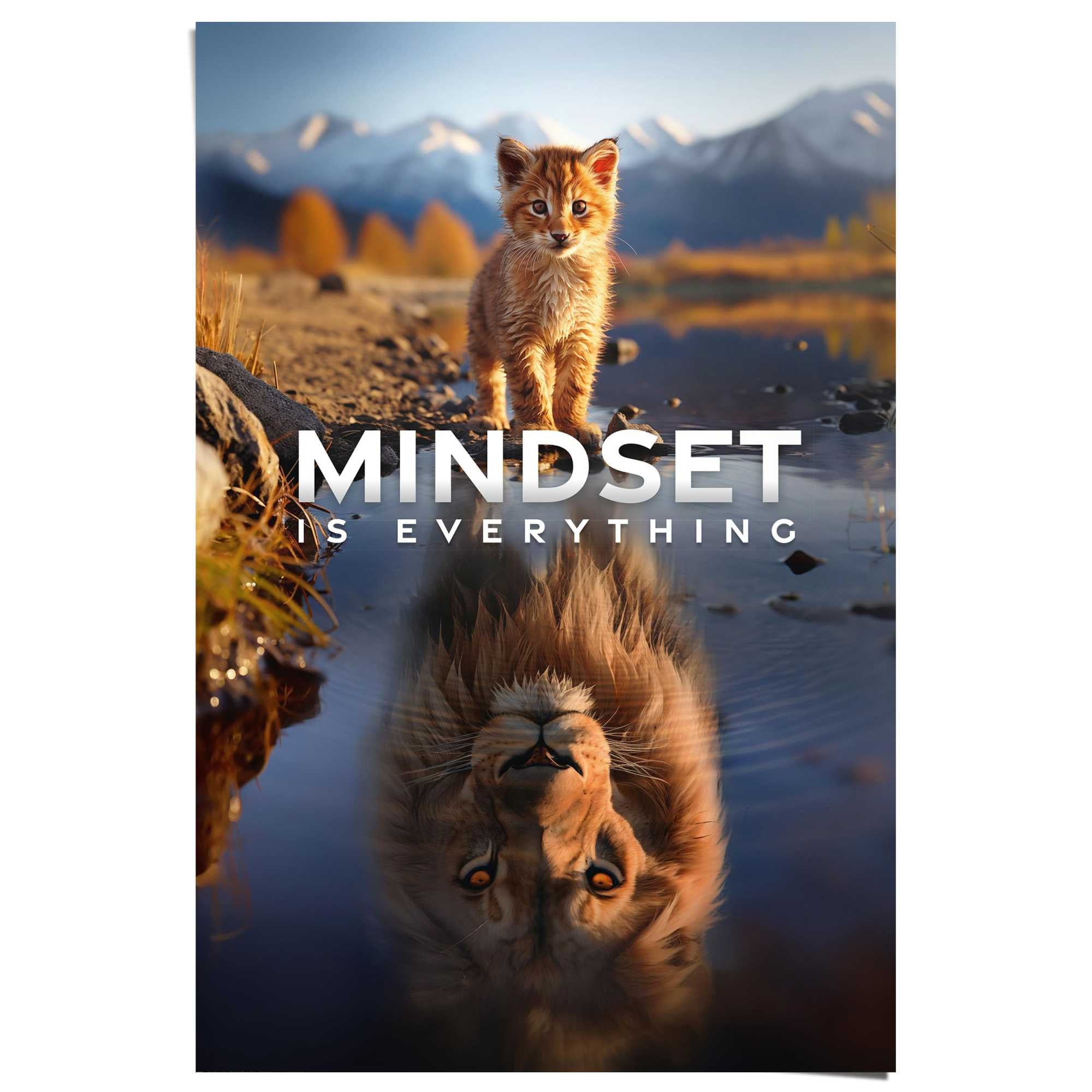 Reinders Poster "Mindset is Everything", Hobbyraum - Mehrfarbig - 150 gr. P günstig online kaufen