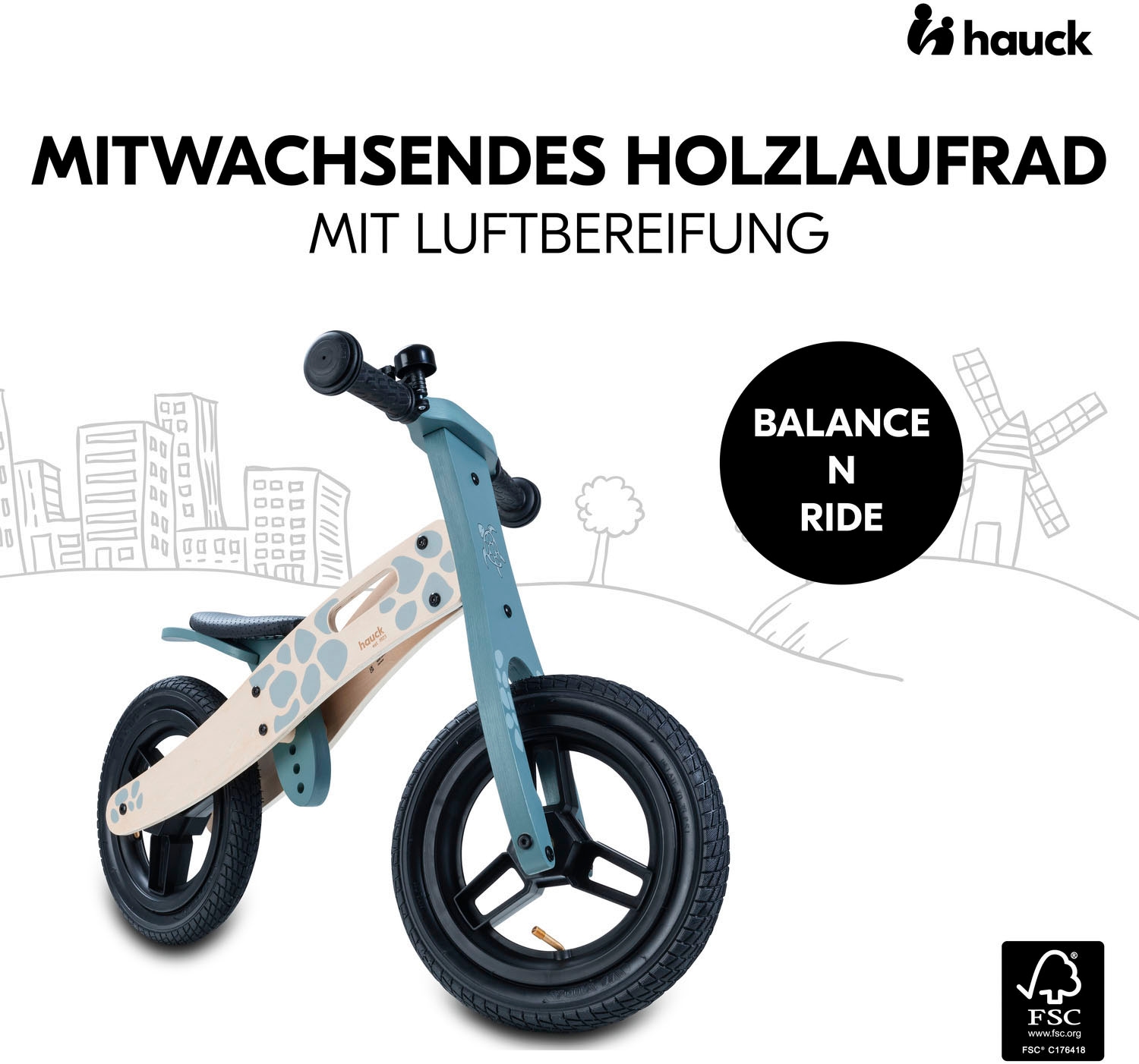 Hauck Laufrad »Balance N Ride Schildkröte«, FSC® - schützt Wald - weltweit