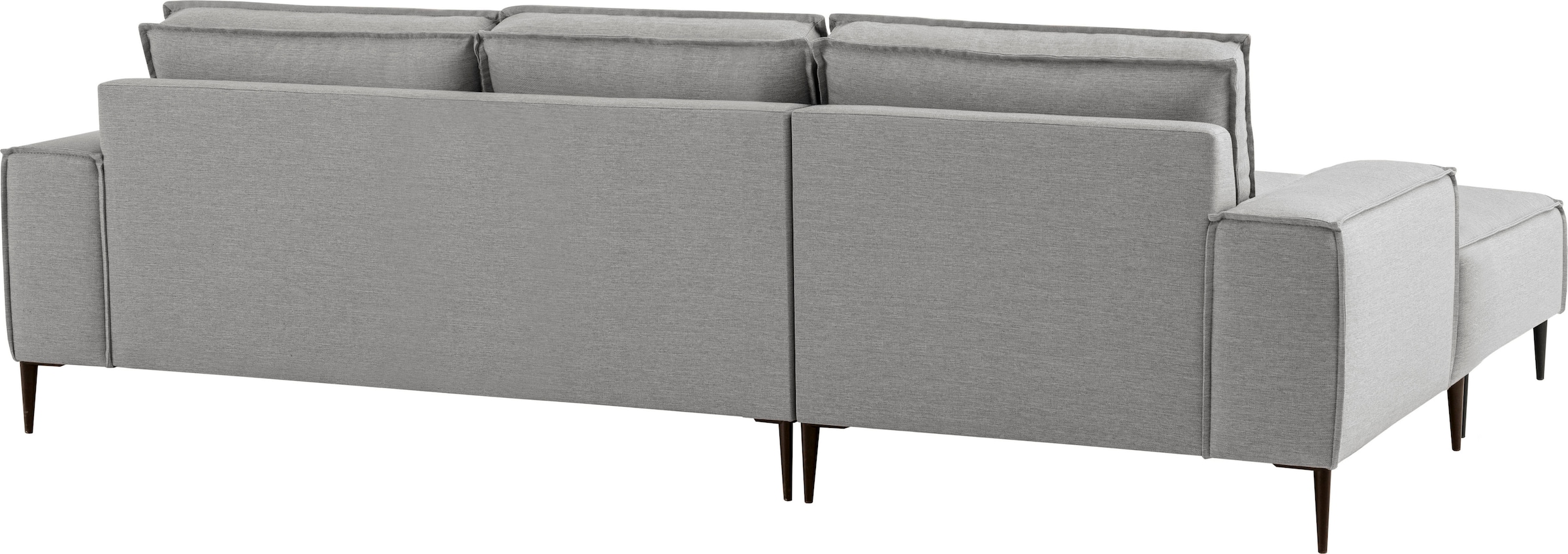andas Ecksofa »TVINNU, L-Form, 275cm, in Cord und Flachgewebe«, wahlweise Recamiere rechts/links, schwarze Füße, bequemer Sitzkomfort