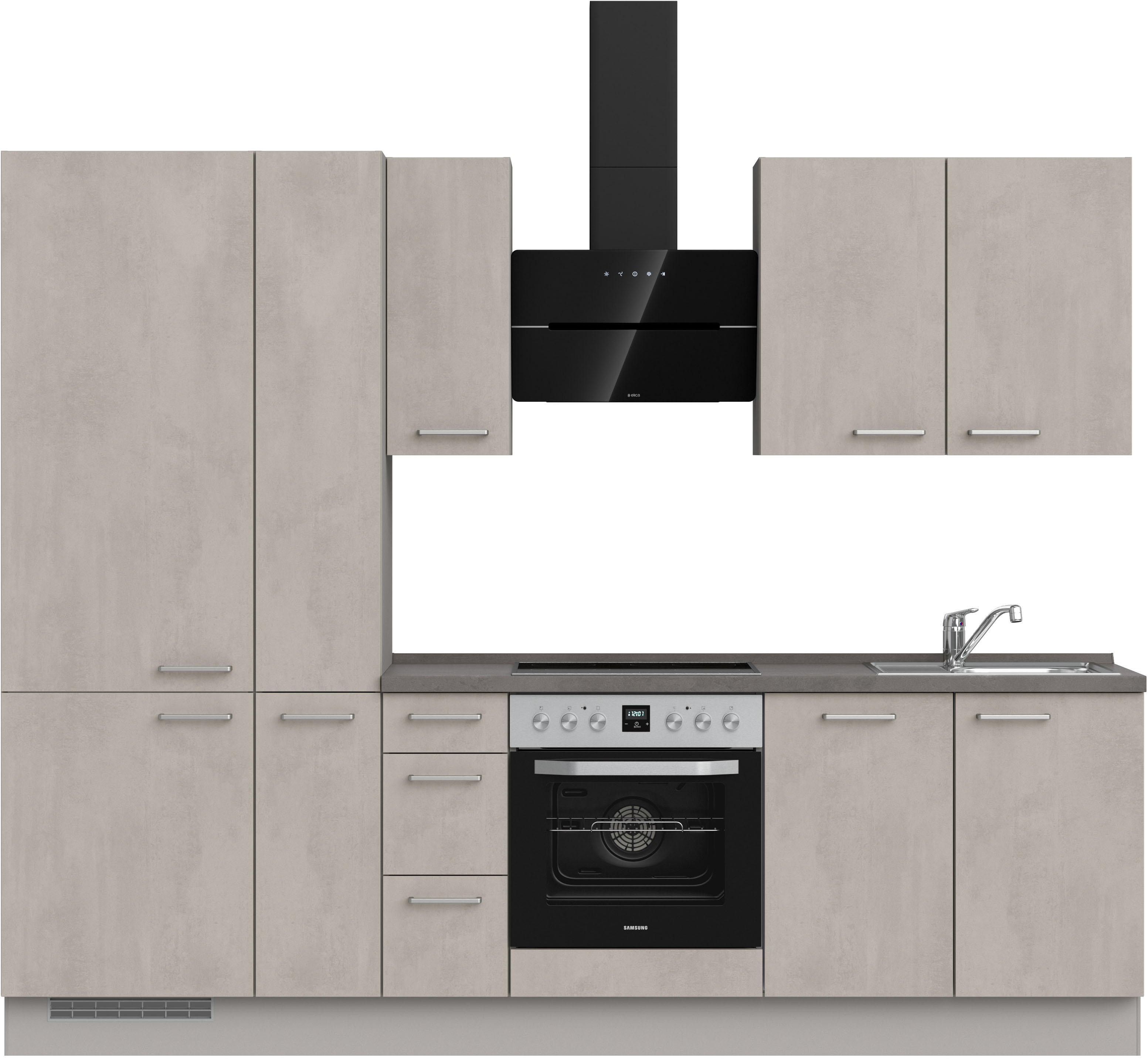 nobilia Küchenzeile ""Riva II", NEU: individuell anpassbar mit gratis Profi-Beratung" vormontiert, Breite 270 cm, Ausrichtung wählbar, wahlw. mit E-Geräten