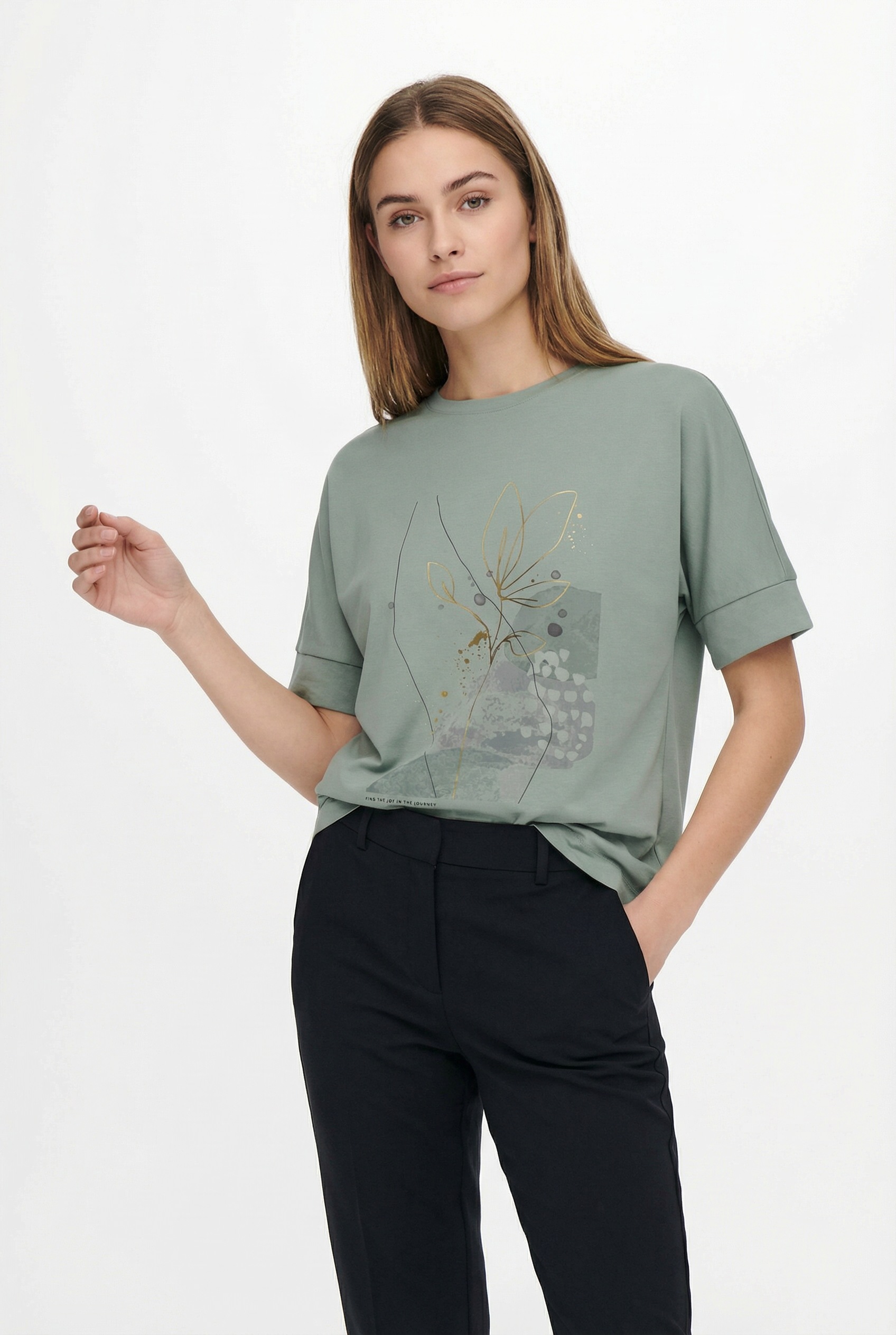 ONLY Kurzarmshirt "ONLJANY S/S O-NECK PRINT TOP BOX JRS" Viskosemischung, r günstig online kaufen