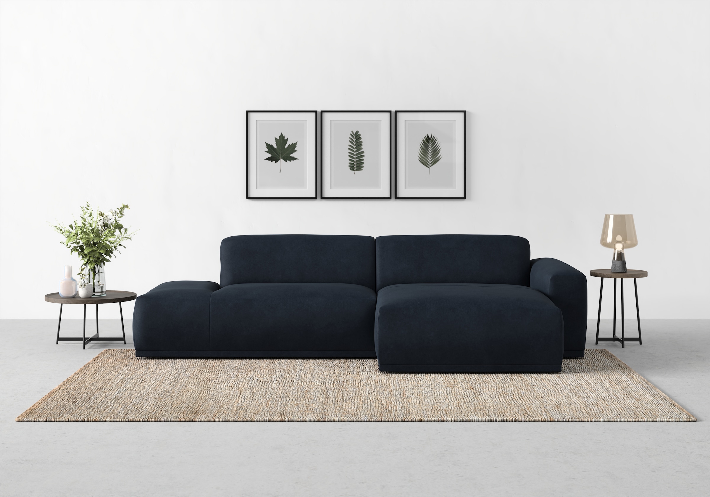 TRENDMANUFAKTUR Ecksofa "Braga, mit hochwertigem Kaltschaum, L-Form, Japandi-Design" modernes Sofa, Couch mit hohem Sitzkomfort, 275/72/160 cm (B/H/T)