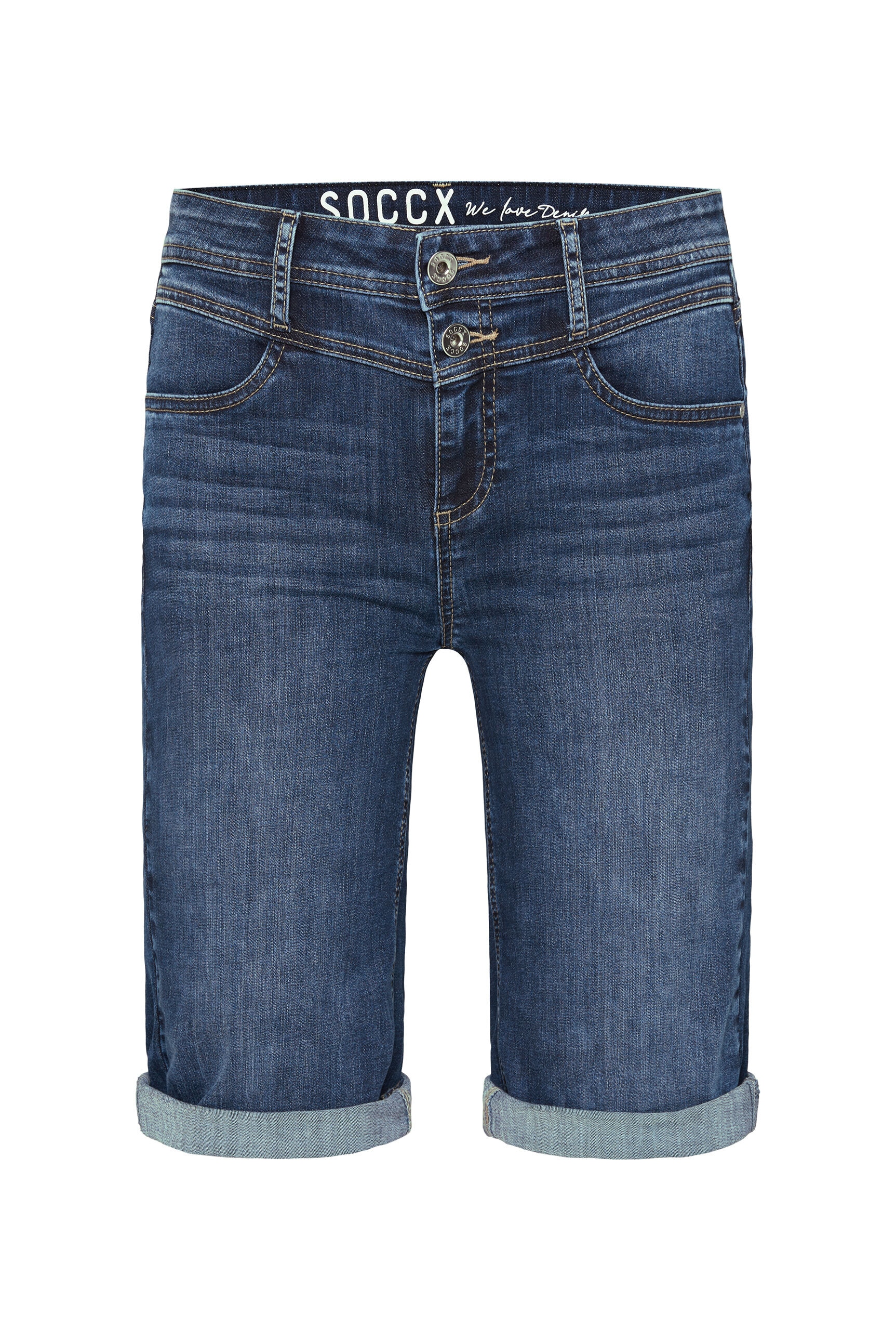 SOCCX Jeansshorts, mit zwei Knöpfen am Bund