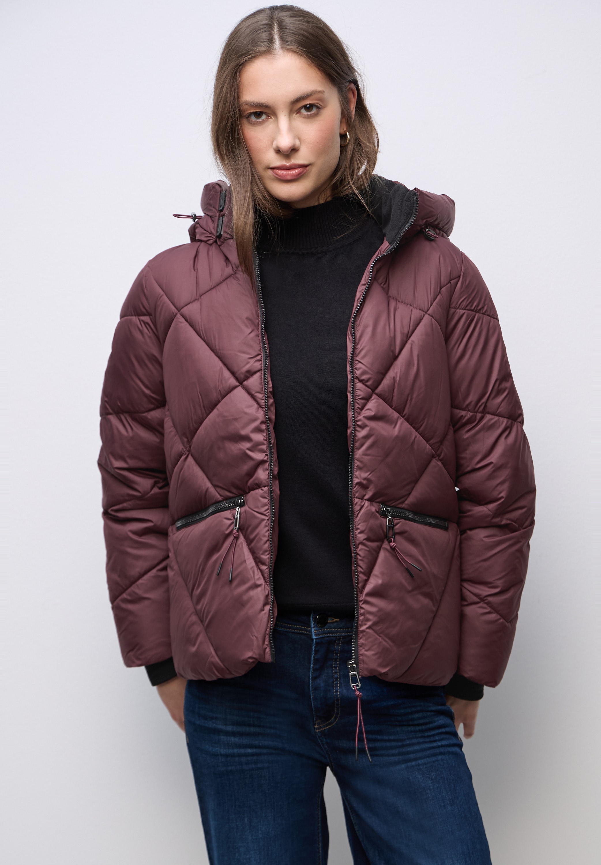 STREET ONE Steppjacke mit Kapuze mit Kapuze mit Tunnelzugband günstig online kaufen