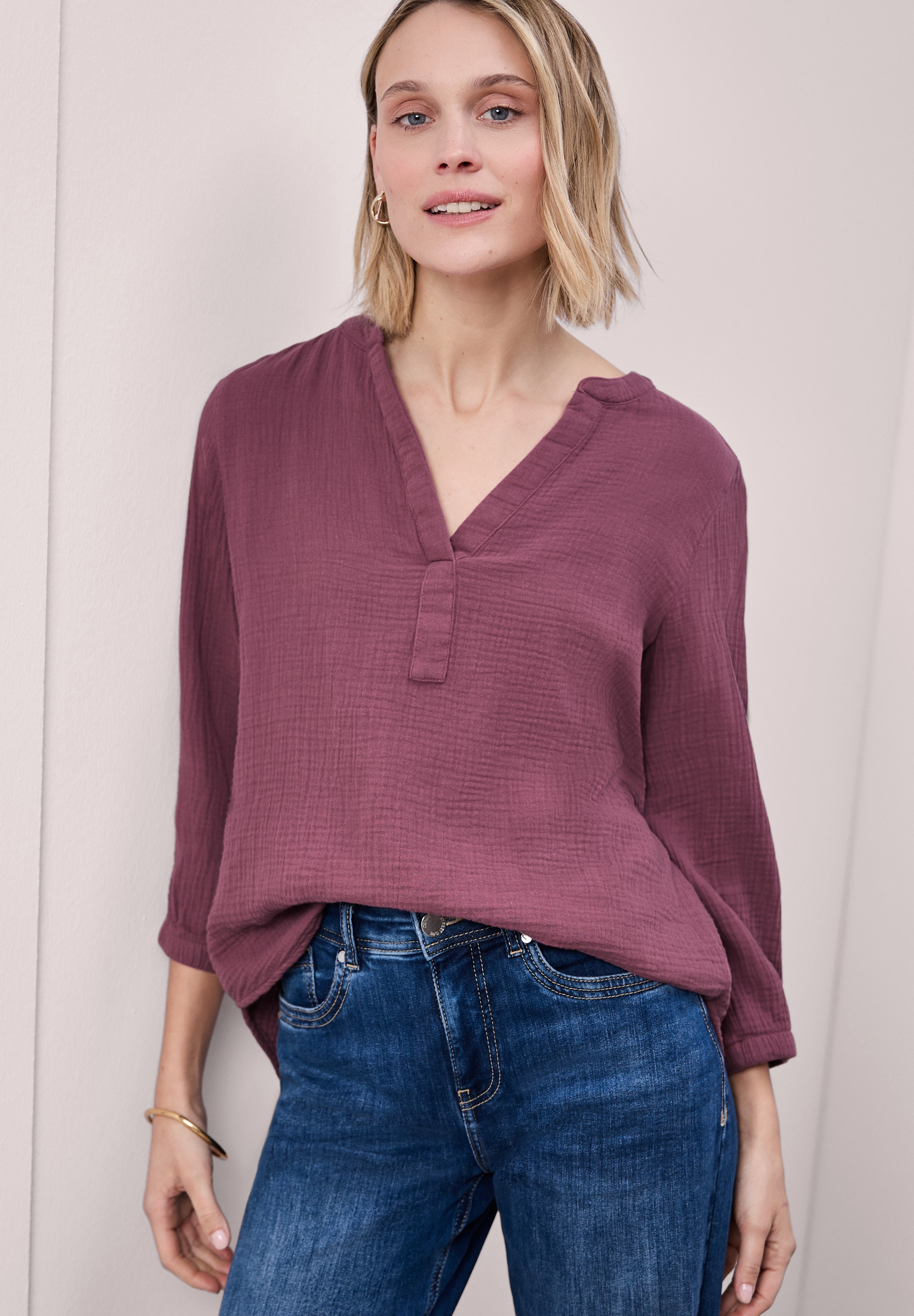 STREET ONE Shirtbluse mit 3/4 Ärmeln günstig online kaufen