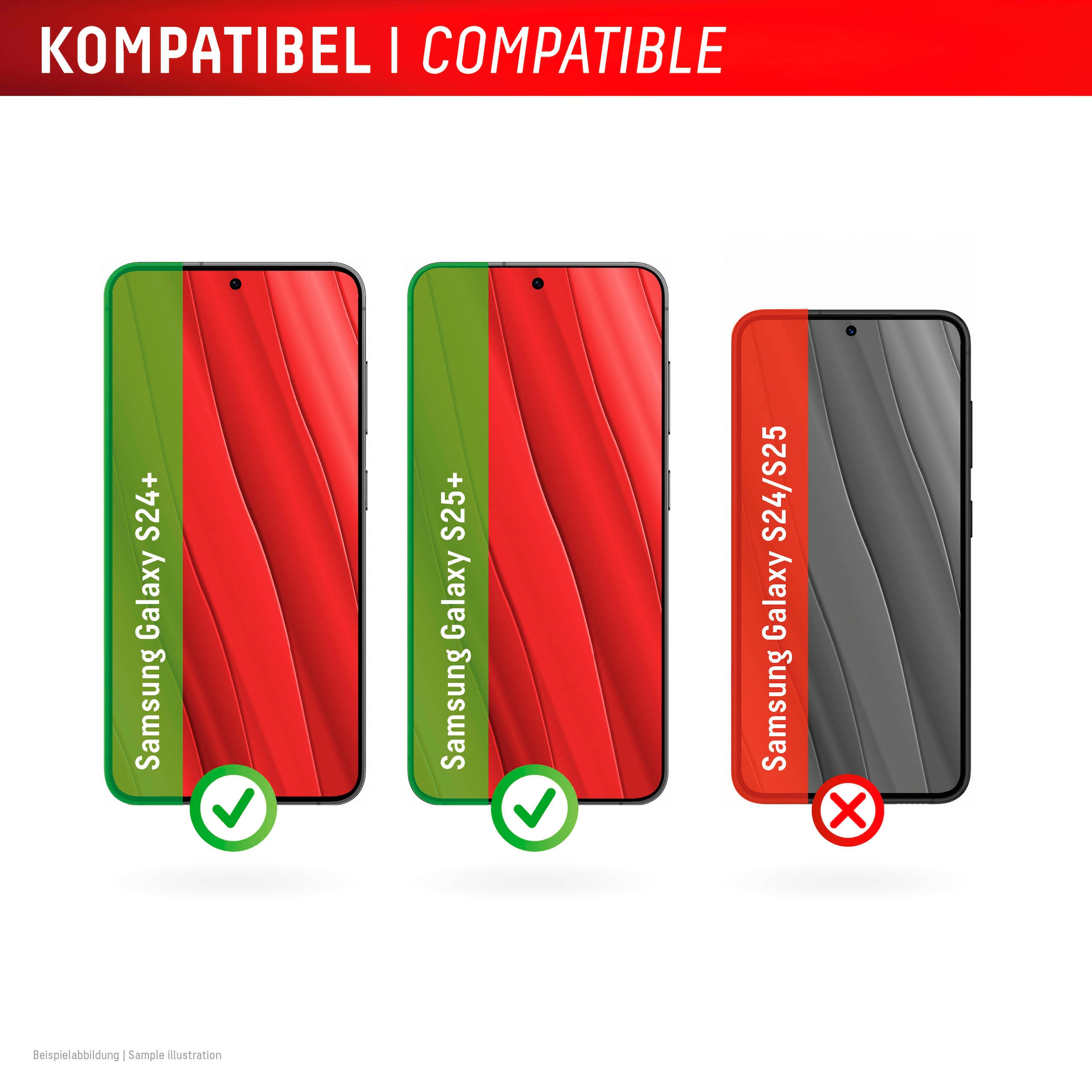 Displex Displayschutzglas »Real Glass FC«, für Samsung Galaxy S24+-Samsung Galaxy S25+, Displayschutzfolie Displayschutz kratzer-resistent 10H splitterfest